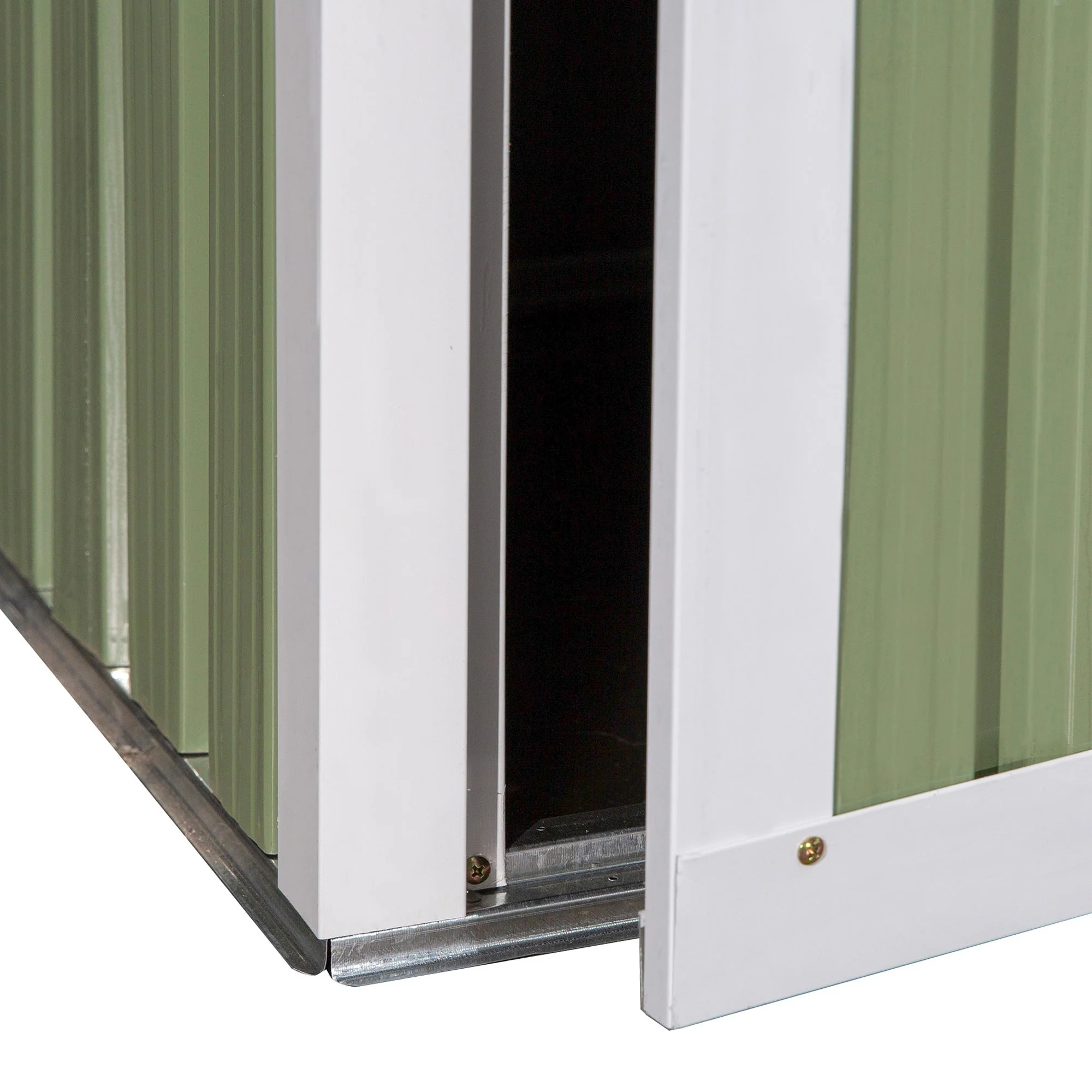 Galvanised 5 x 3' Single Door Pent Garden Store Lockable Steel Light Green by Steadfast - Image 8