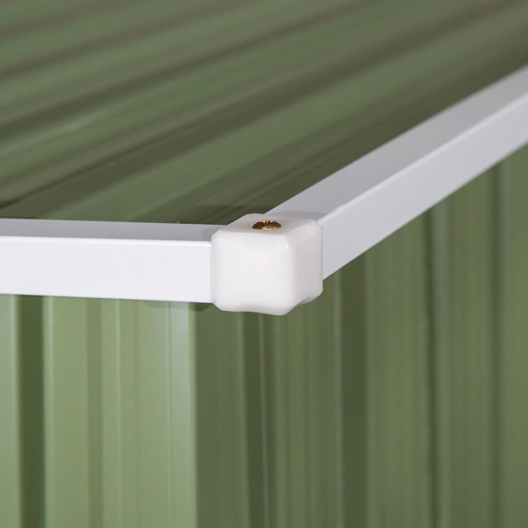 Galvanised 5 x 3' Single Door Pent Garden Store Lockable Steel Light Green by Steadfast - Image 9