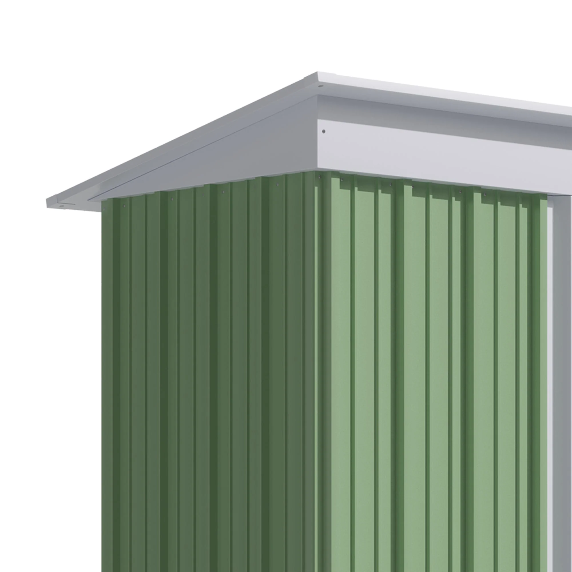 Galvanised 5 x 3' Single Door Reverse Pent Garden Store Steel Green by Steadfast - Image 9