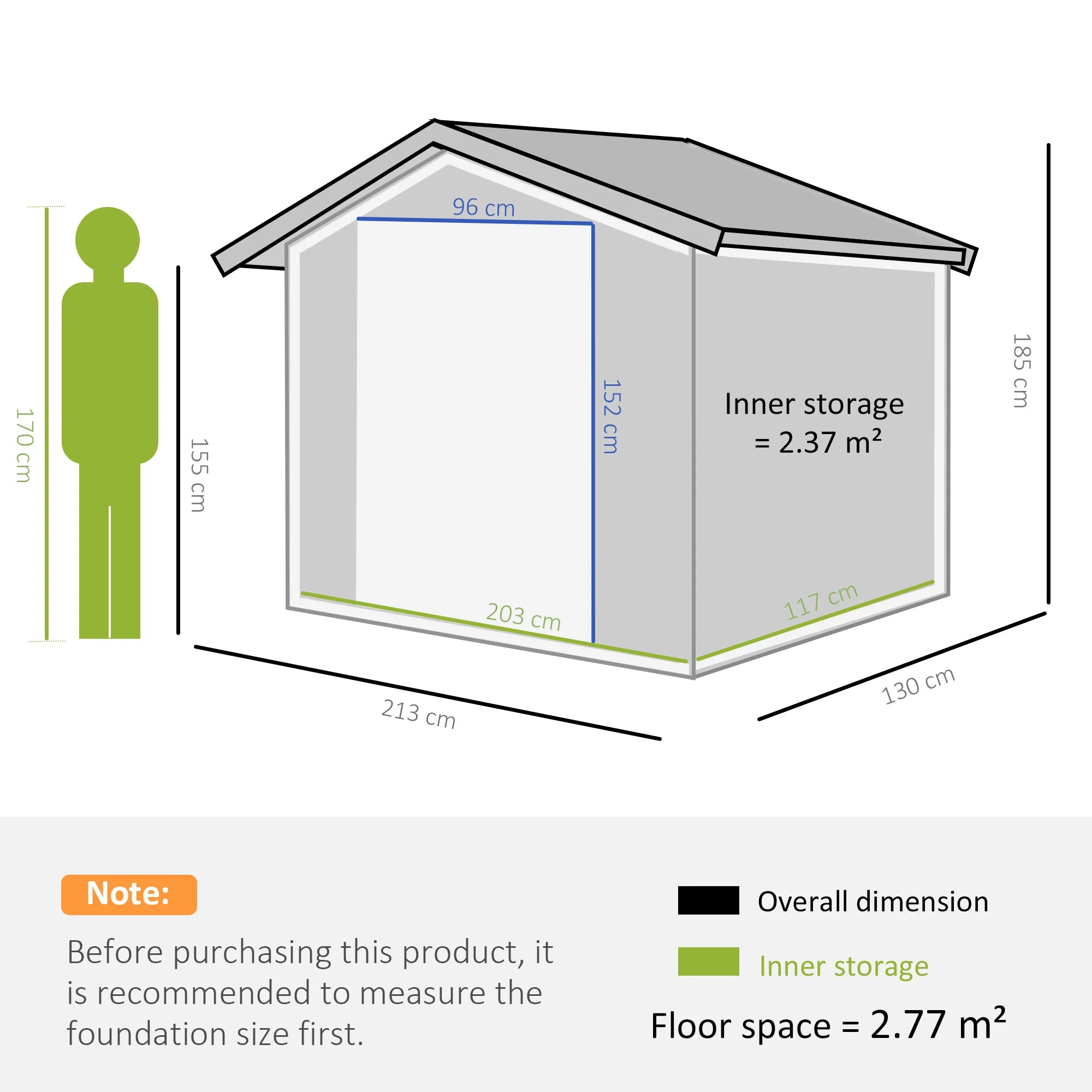 Galvanised 7 x 4' Double Door Apex Garden Shed Lockable Steel Brown by Steadfast - Image 2