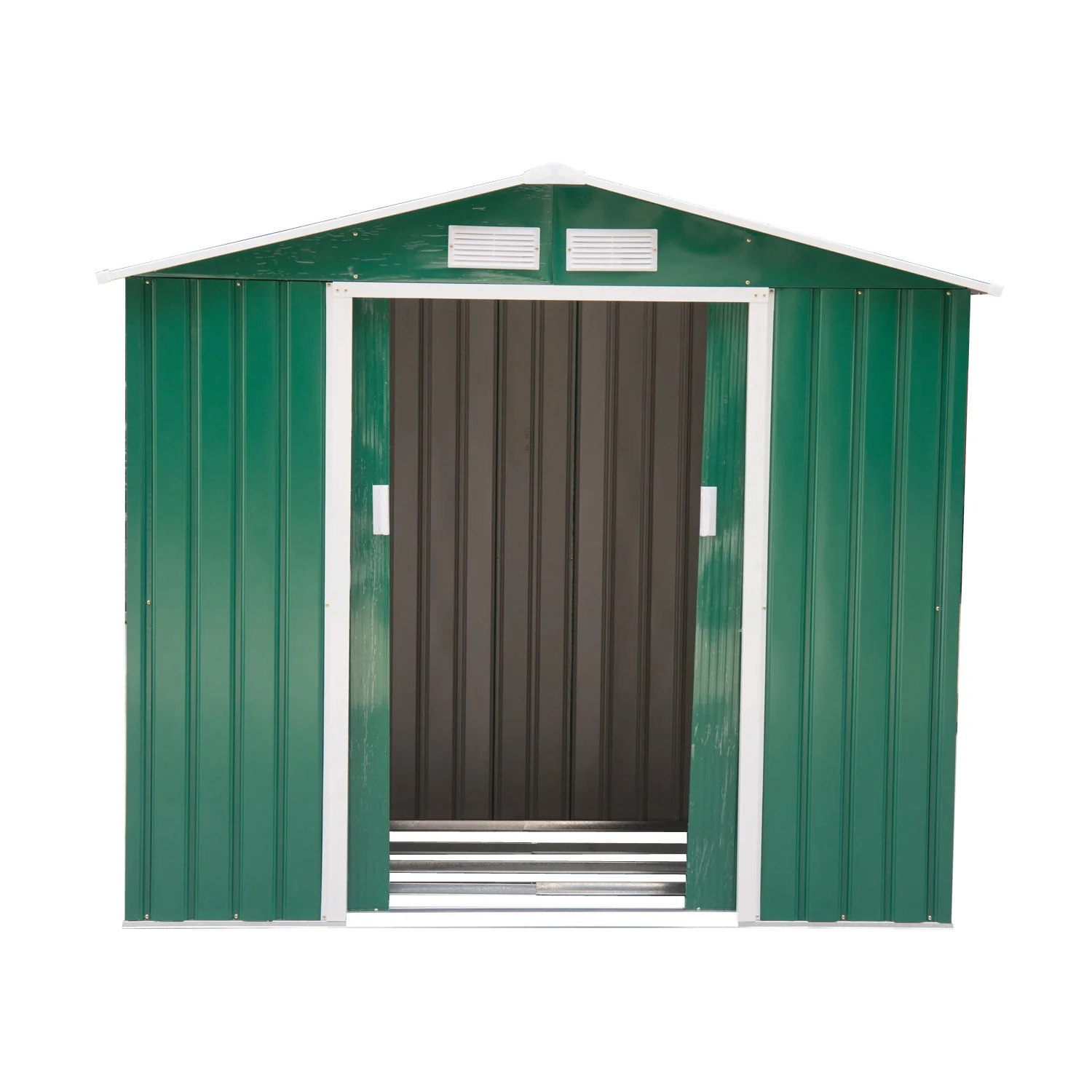 Galvanised 7 x 4' Double Door Apex Garden Shed Lockable Steel Green by Steadfast - Image 8