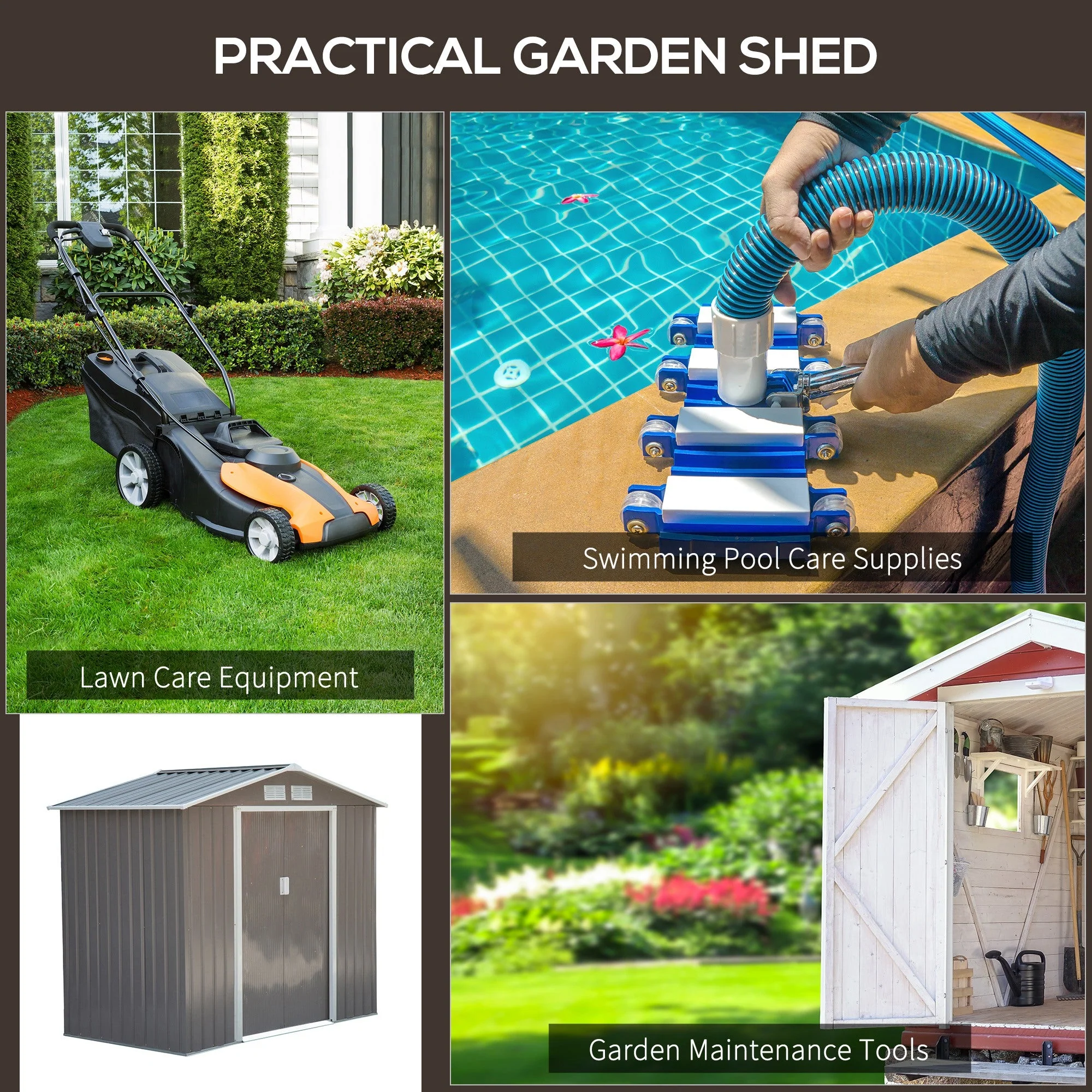 Galvanised 7 x 4' Double Door Apex Garden Shed Lockable With Ventilation Steel Grey by Steadfast - Image 5