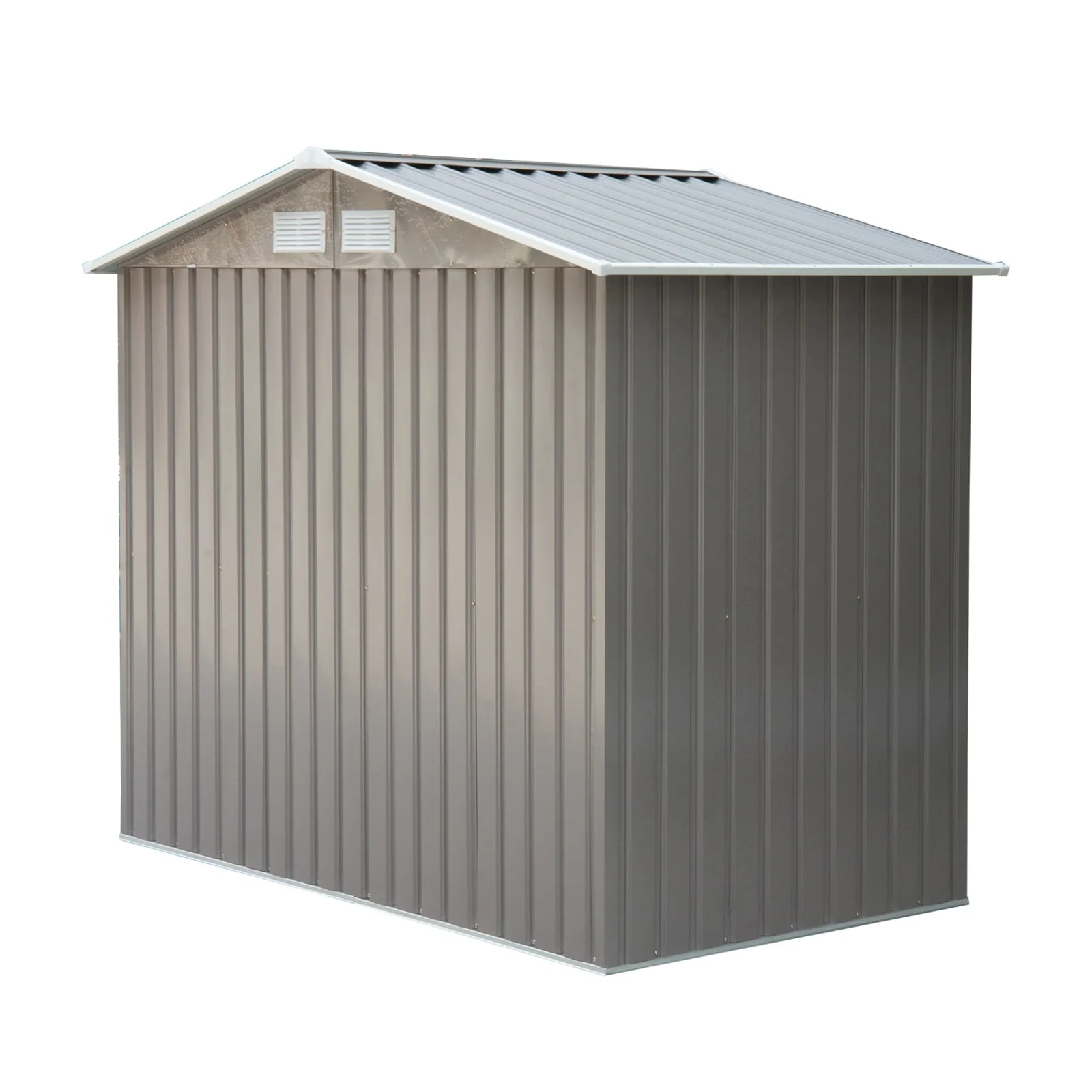 Galvanised 7 x 4' Double Door Apex Garden Shed Lockable With Ventilation Steel Grey by Steadfast - Image 8
