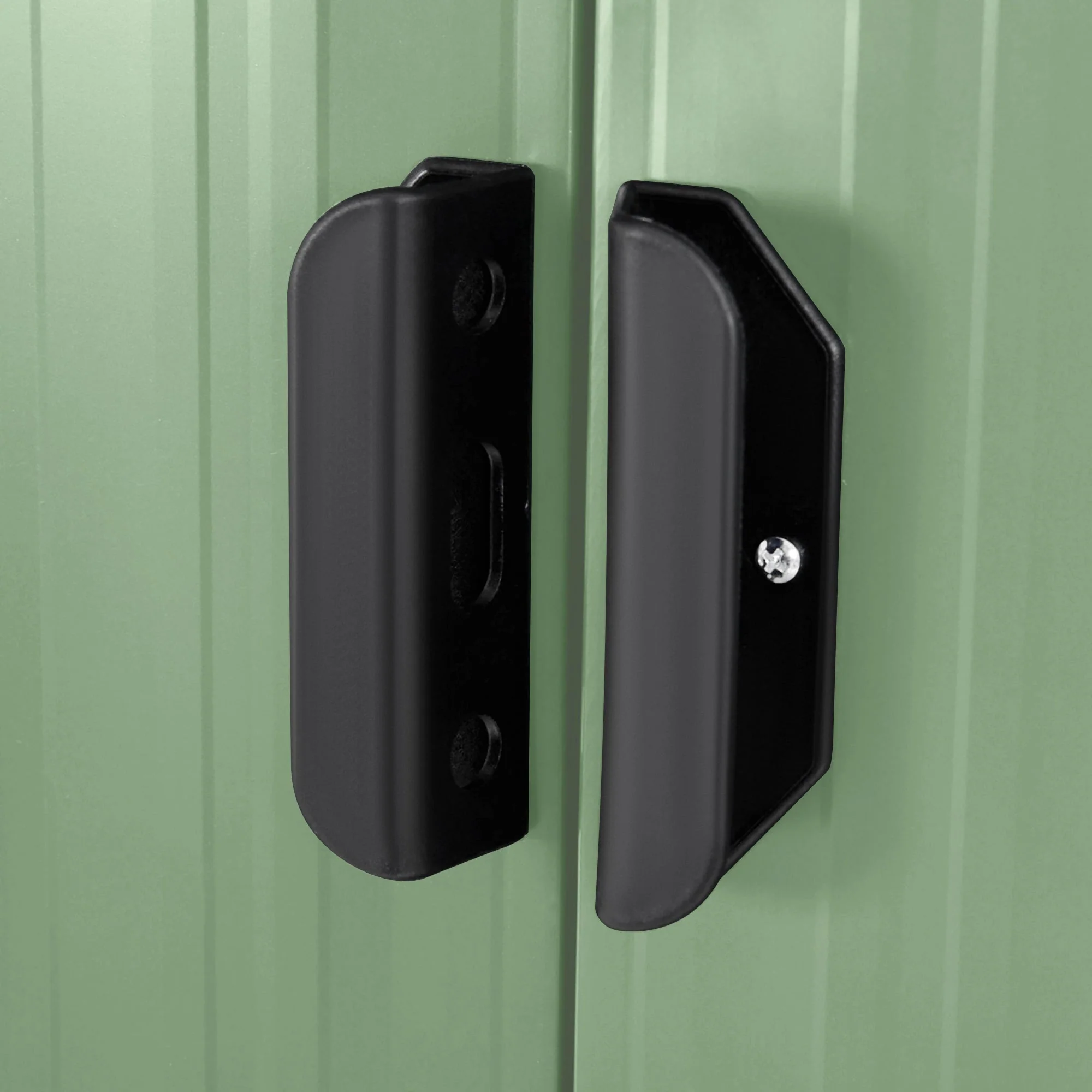 Galvanised 7 x4' Double Door Pent Garden Store Steel Light Green by Steadfast - Image 9