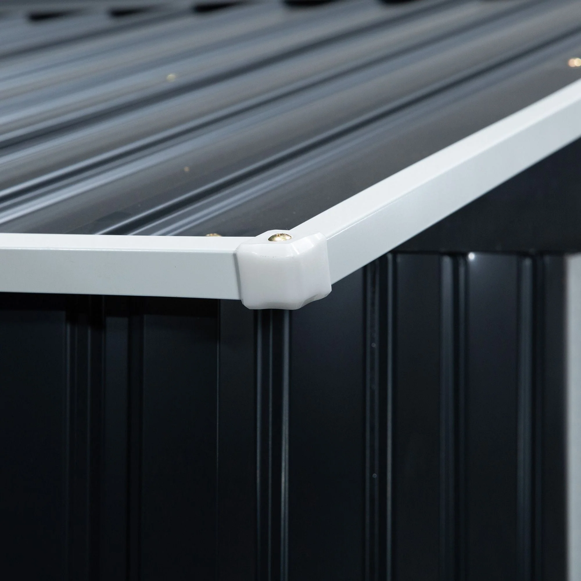 Galvanised 7x 4' Double Door Apex Garden Store Lockable Steel Dark Grey by Steadfast - Image 8