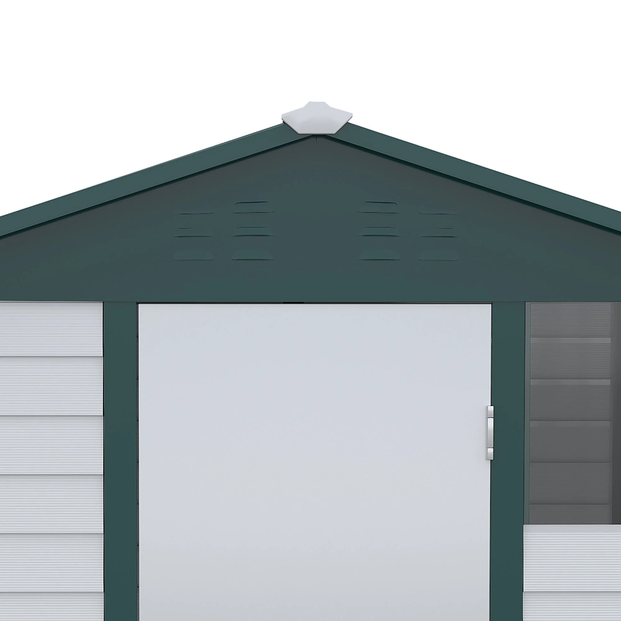Galvanised 8.8 x 6.3' Single Door Apex Garden Shed Lockable with Window Steel Light Grey by Steadfast - Image 8