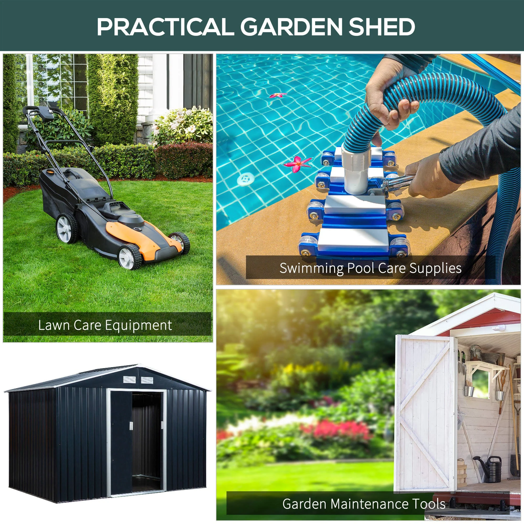 Galvanised 9 x 6' Double Door Apex Garden Shed With Ventilation Steel Dark Grey by Steadfast - Image 6