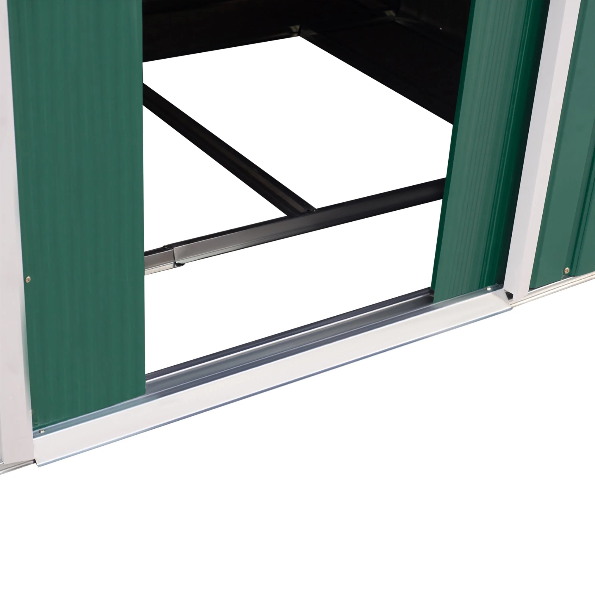 Galvanised 9 x 6' Double Door Apex Garden Shed With Ventilation Steel Green by Steadfast - Image 9