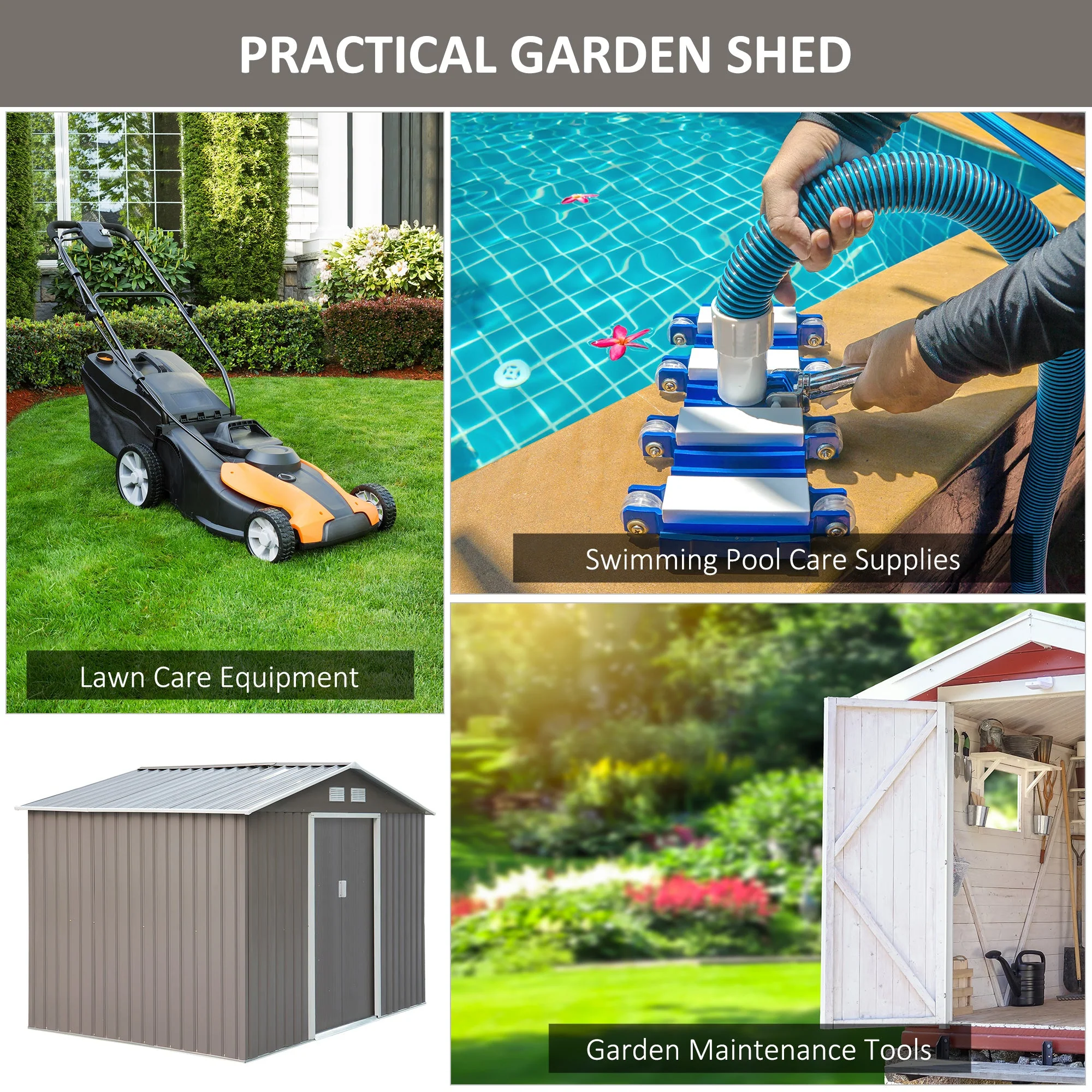 Galvanised 9 x 6' Double Door Apex Garden Shed With Ventilation Steel Grey by Steadfast - Image 6