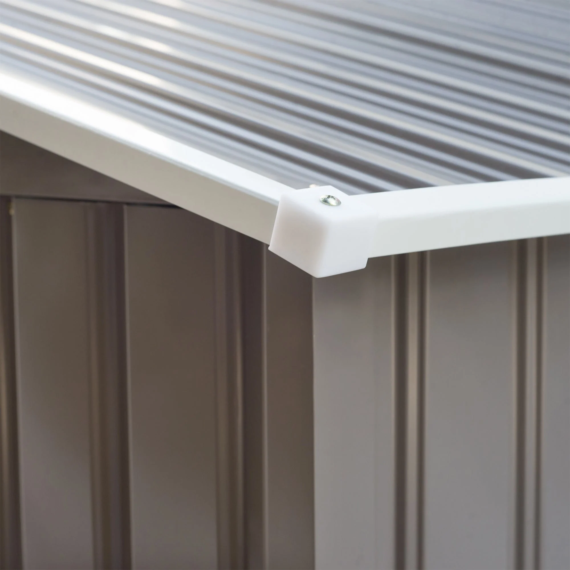 Galvanised 9 x 6' Double Door Apex Garden Shed With Ventilation Steel Grey by Steadfast - Image 9