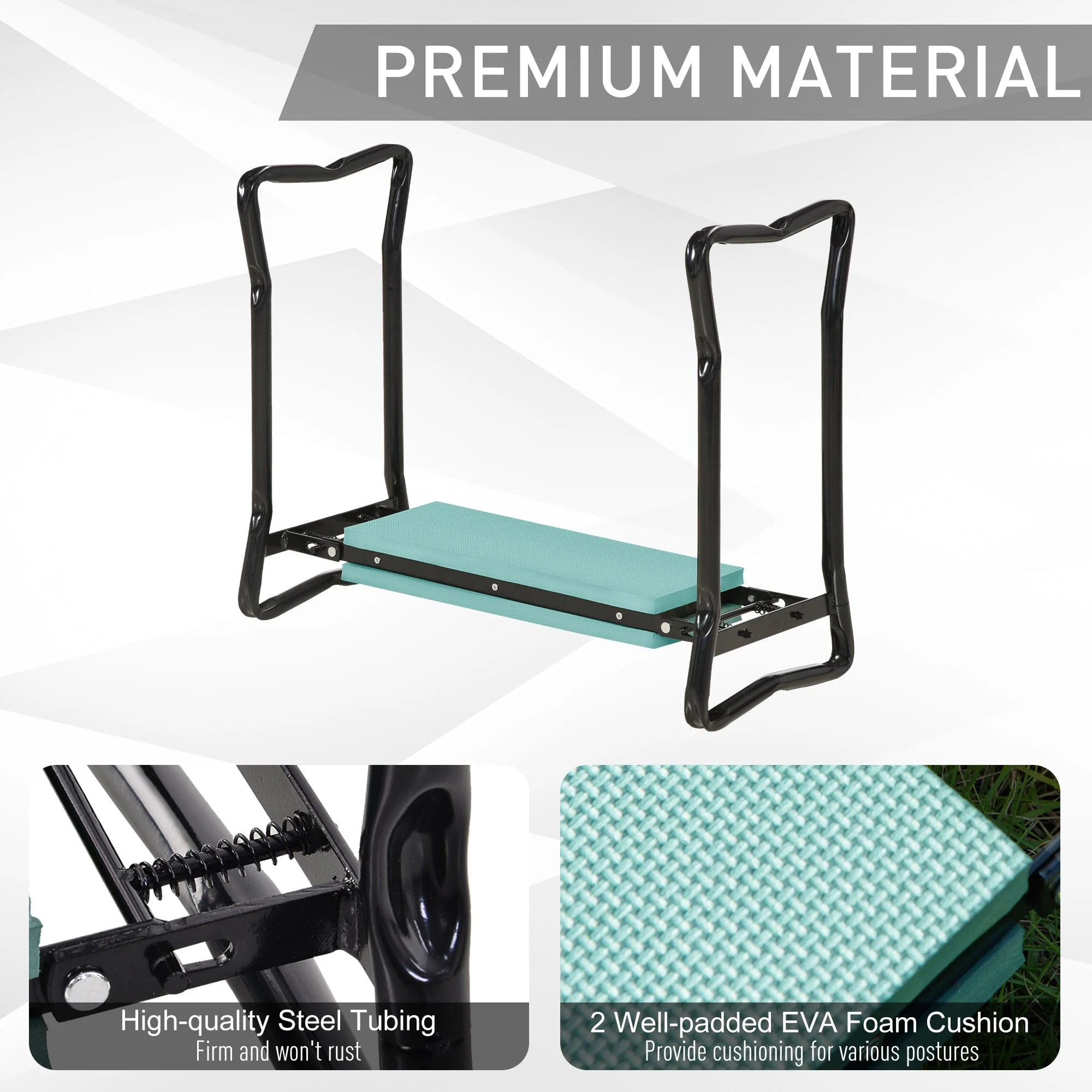 Garden 2 in 1 Kneeler Bench-Green/Black - Image 6