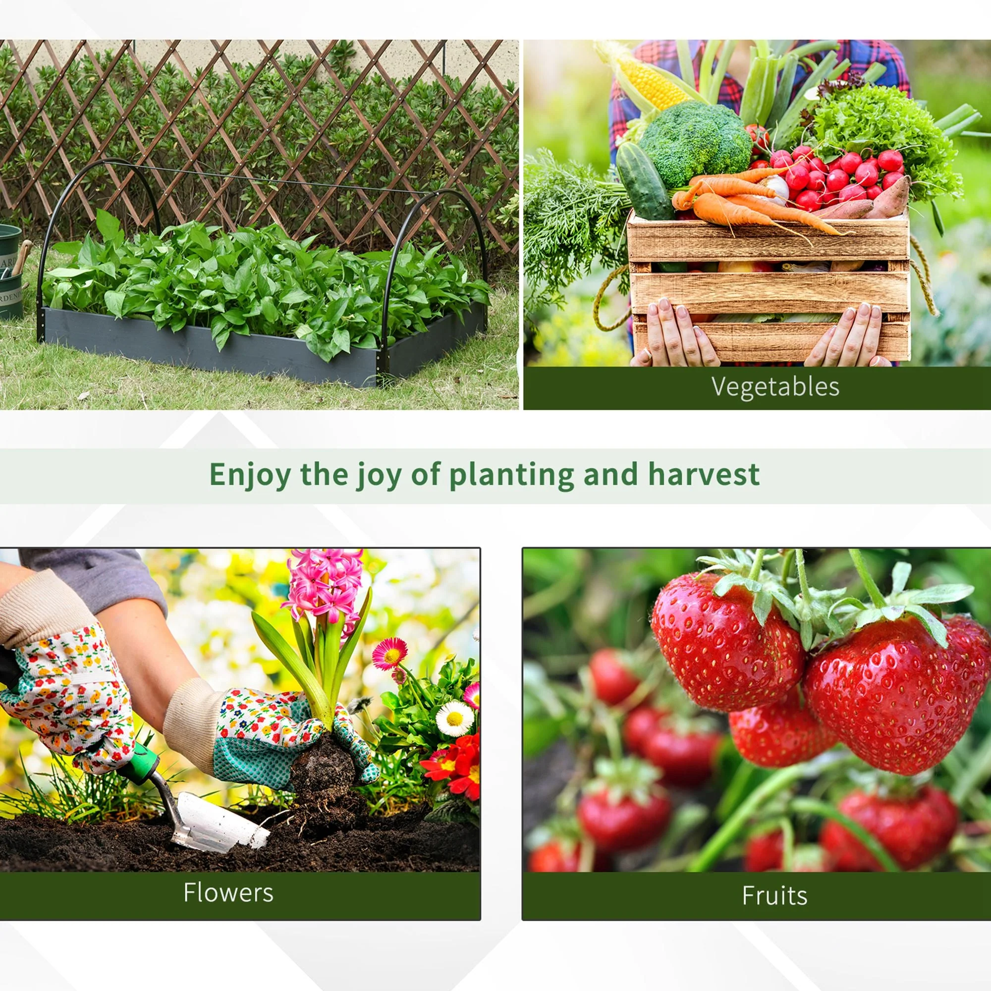 Garden Bed Planter Kit Box Greenhouse w/ Windows Dual Use 120 x 79 x 53cm - Image 6