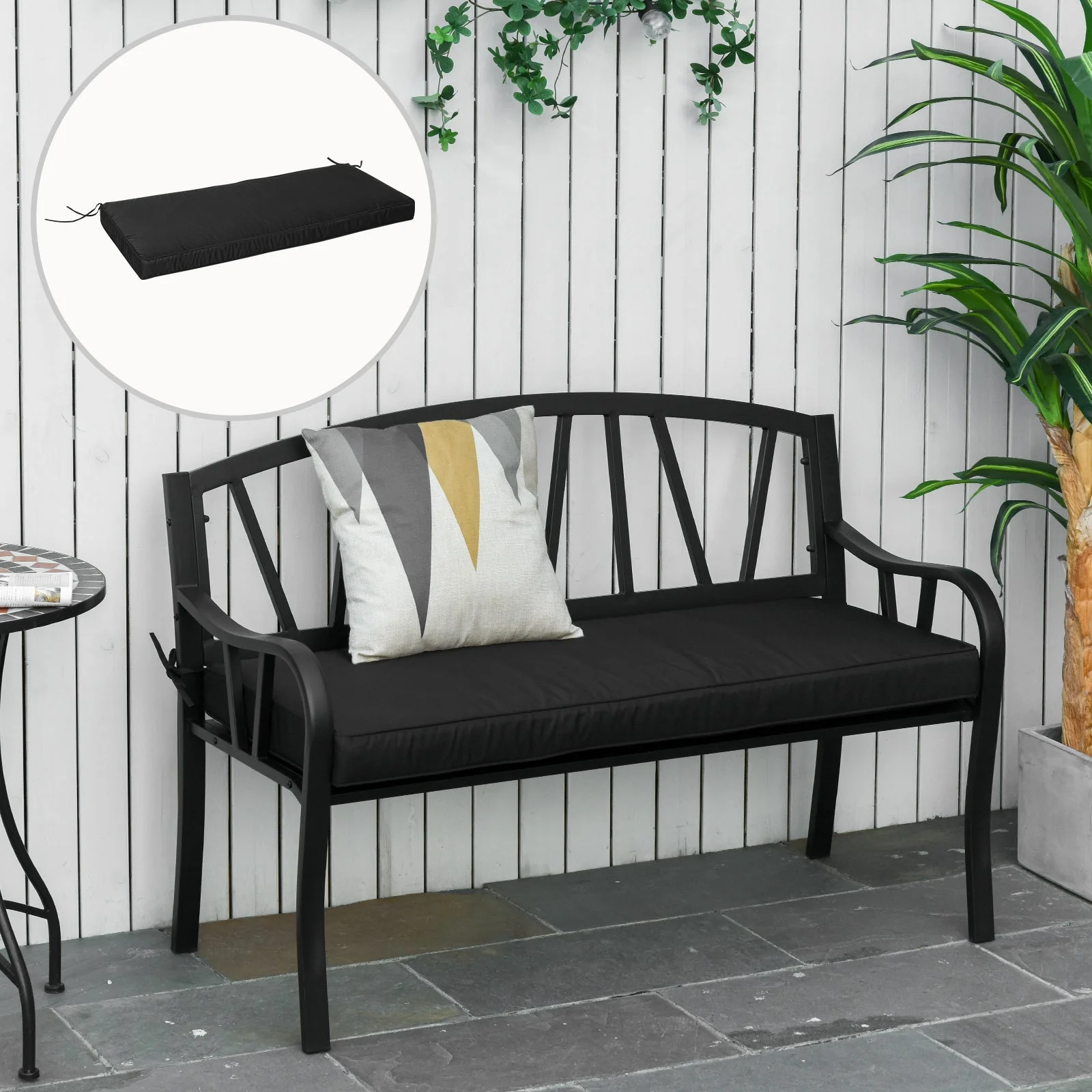 Garden Bench Cushion 2 Seater Seat Pad for Patio Indoor & Outdoor Use - Image 2