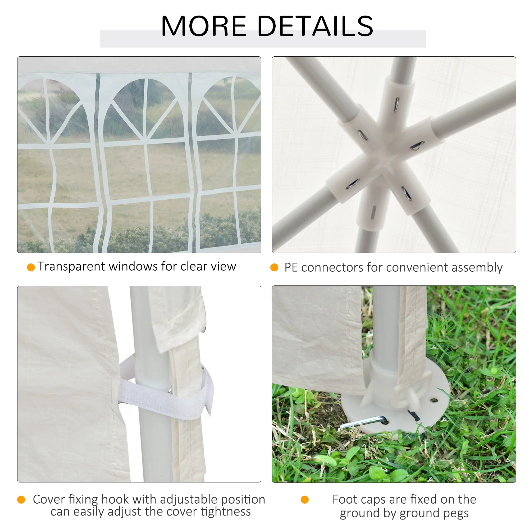 Garden Gazebo Marquee Party Wedding Tent Canopy 9m x 3m - White - Image 4