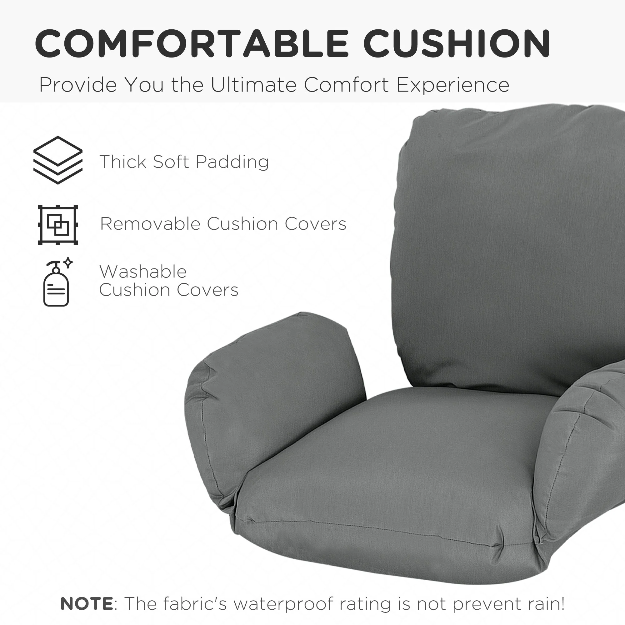 Garden Lounge Chair Cushion Set - Image 4