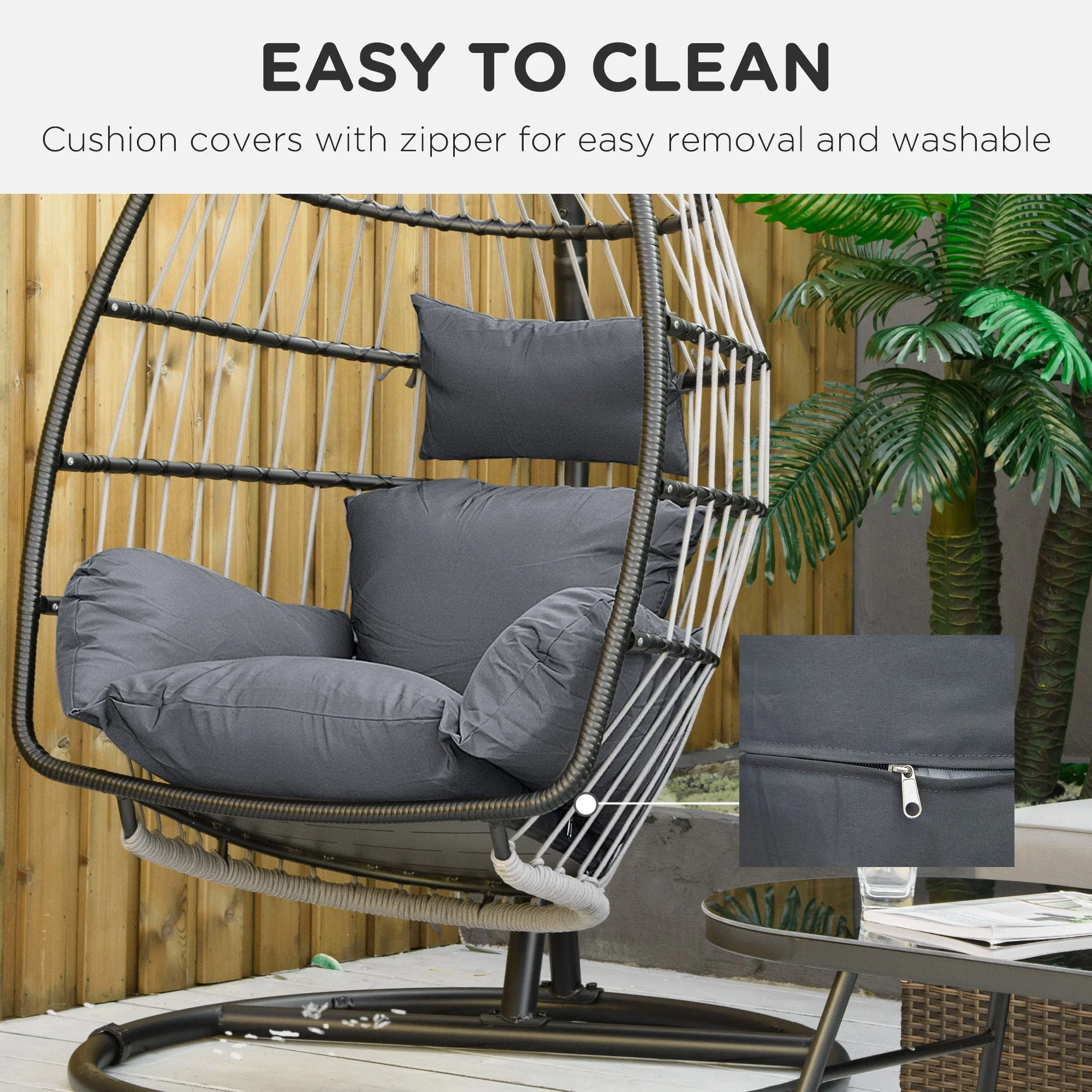 Garden Lounge Chair Cushion Set - Image 6