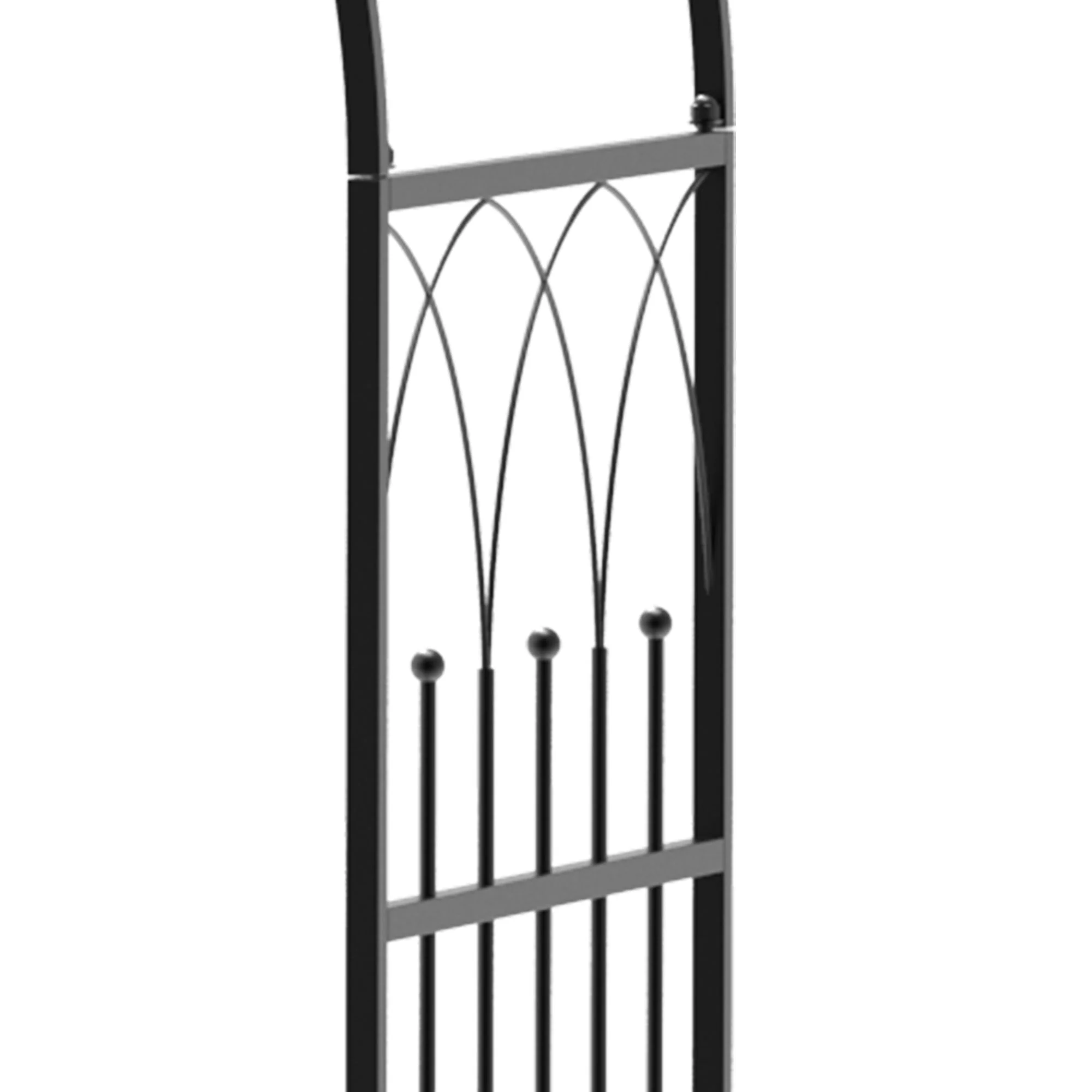 Garden Metal Arch Bench Outdoor Patio Rose Trellis Arbour Pergola for Climbing Plant Antique Style 2 Seater Chair - Image 9