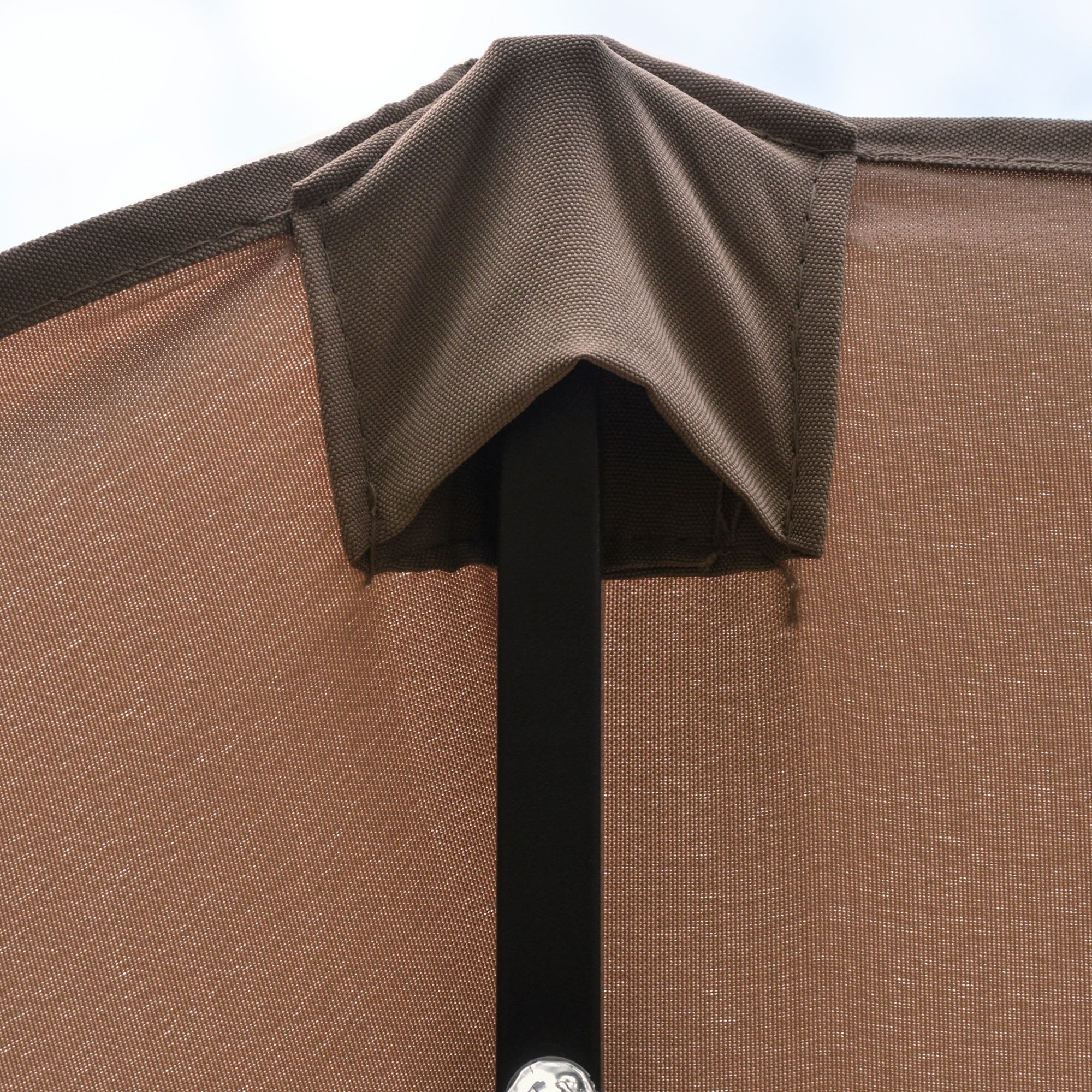 Garden Parasol 4.4m Double-Sided Sun Umbrella Patio Parasol LED Solar Lights Khaki - Image 8