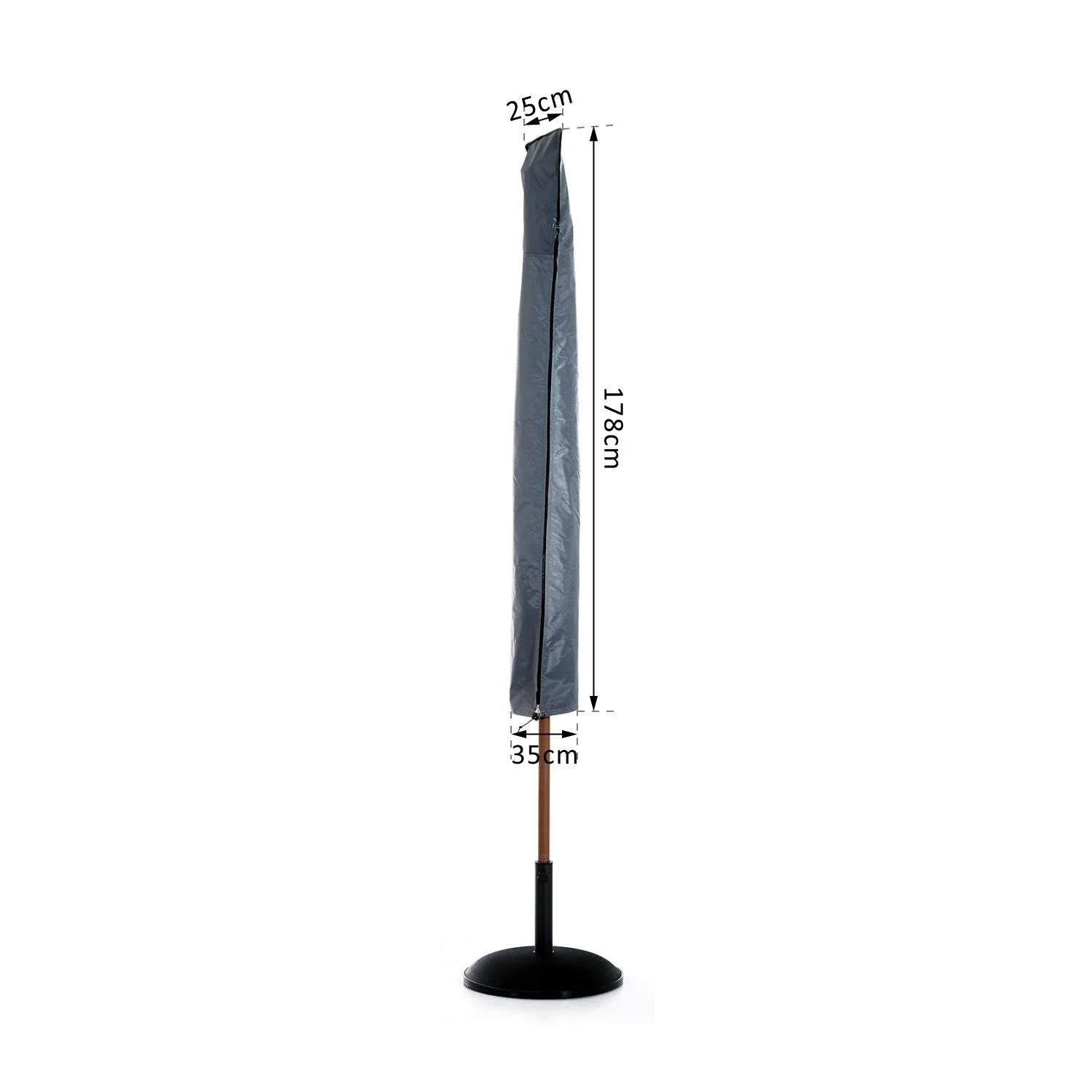 Garden Parasol Cover Waterproof Outdoor Courtyard Umbrella Protector 420D Oxford Fabric 178 x 25/35 cm - Image 3
