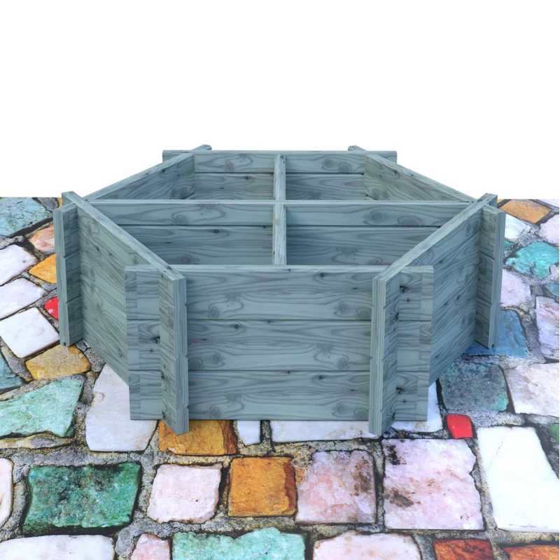 Garden Planter Hexagonal Larch 4 Section Blue Grey by Shire - 1m - Image 2