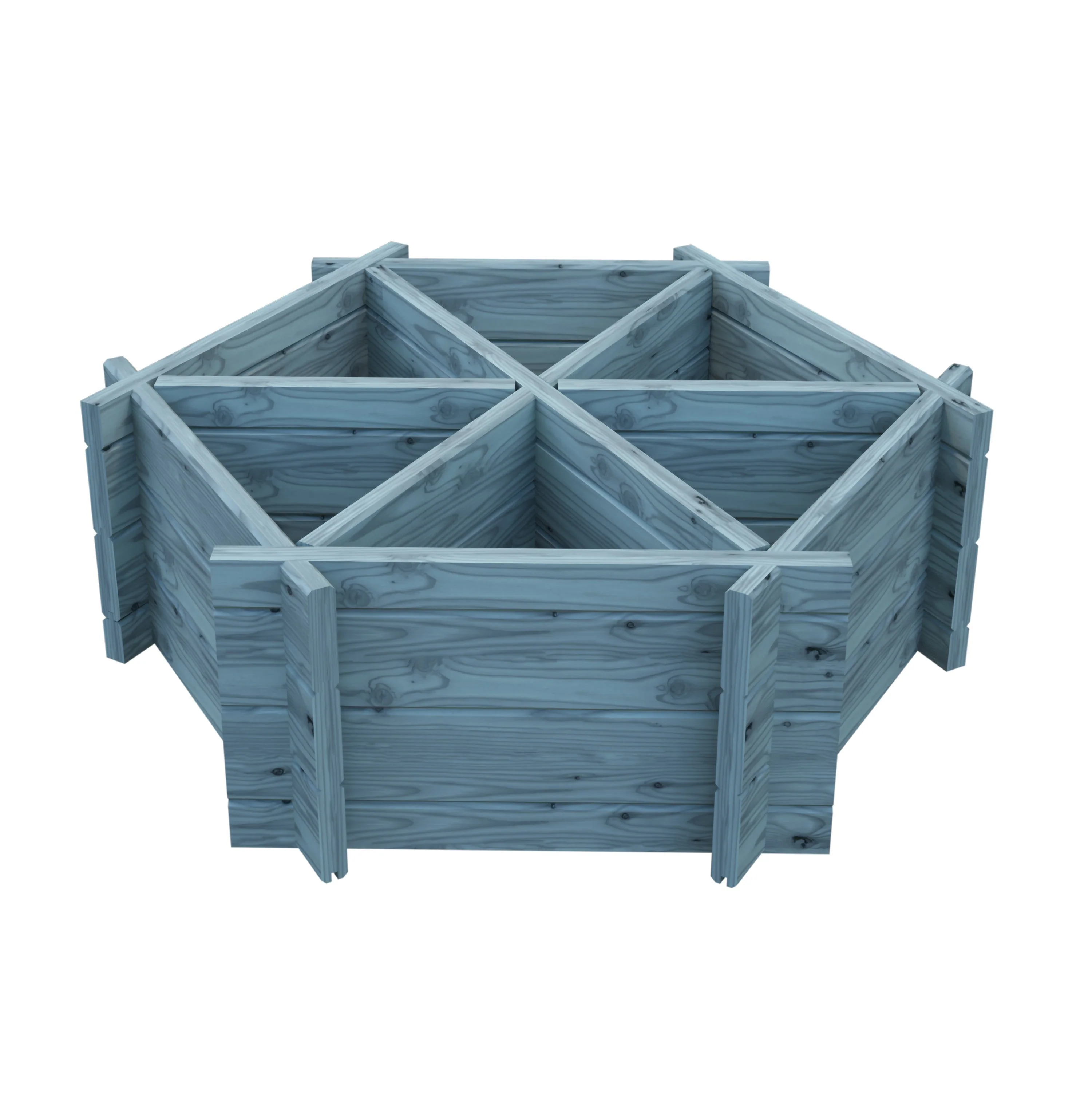 Garden Planter Hexagonal Larch 6 Section Blue Grey by Shire - 1m - Image 6