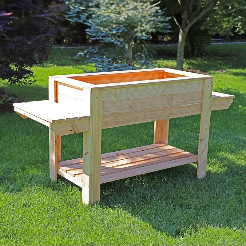 Garden Planter Larch Rectangular 3 Shelf by Shire - 82cm - Image 2