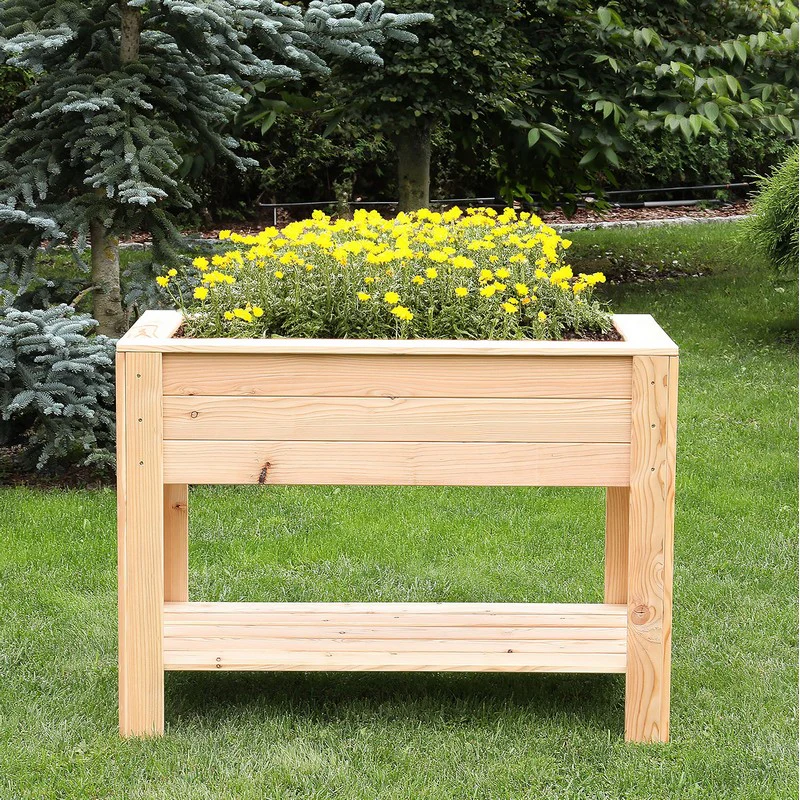 Garden Planter Larch Rectangular Dan by Shire - 82cm - Image 3