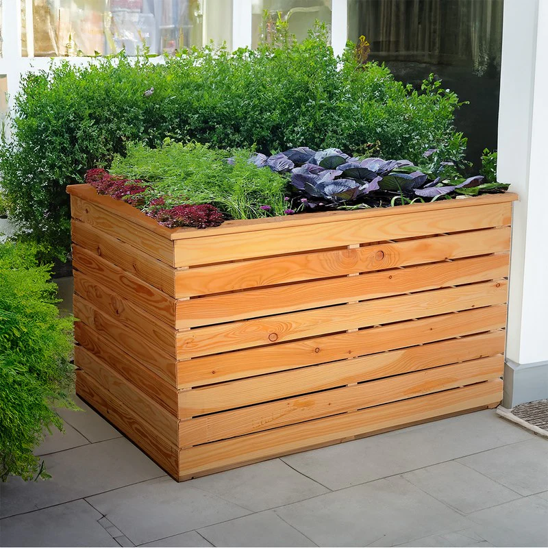 Garden Planter Larch Rectangular Irena by Shire - 80cm - Image 2