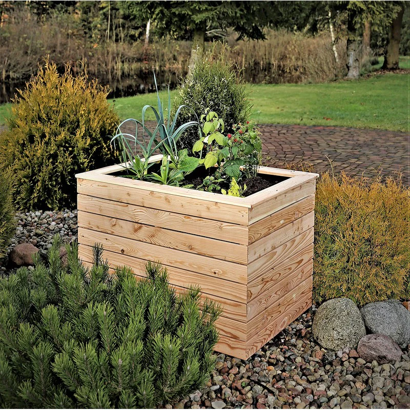Garden Planter Larch Rectangular Irena by Shire - 80cm - Image 3