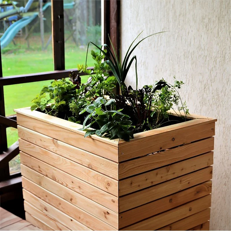 Garden Planter Larch Rectangular Irena by Shire - 80cm - Image 4