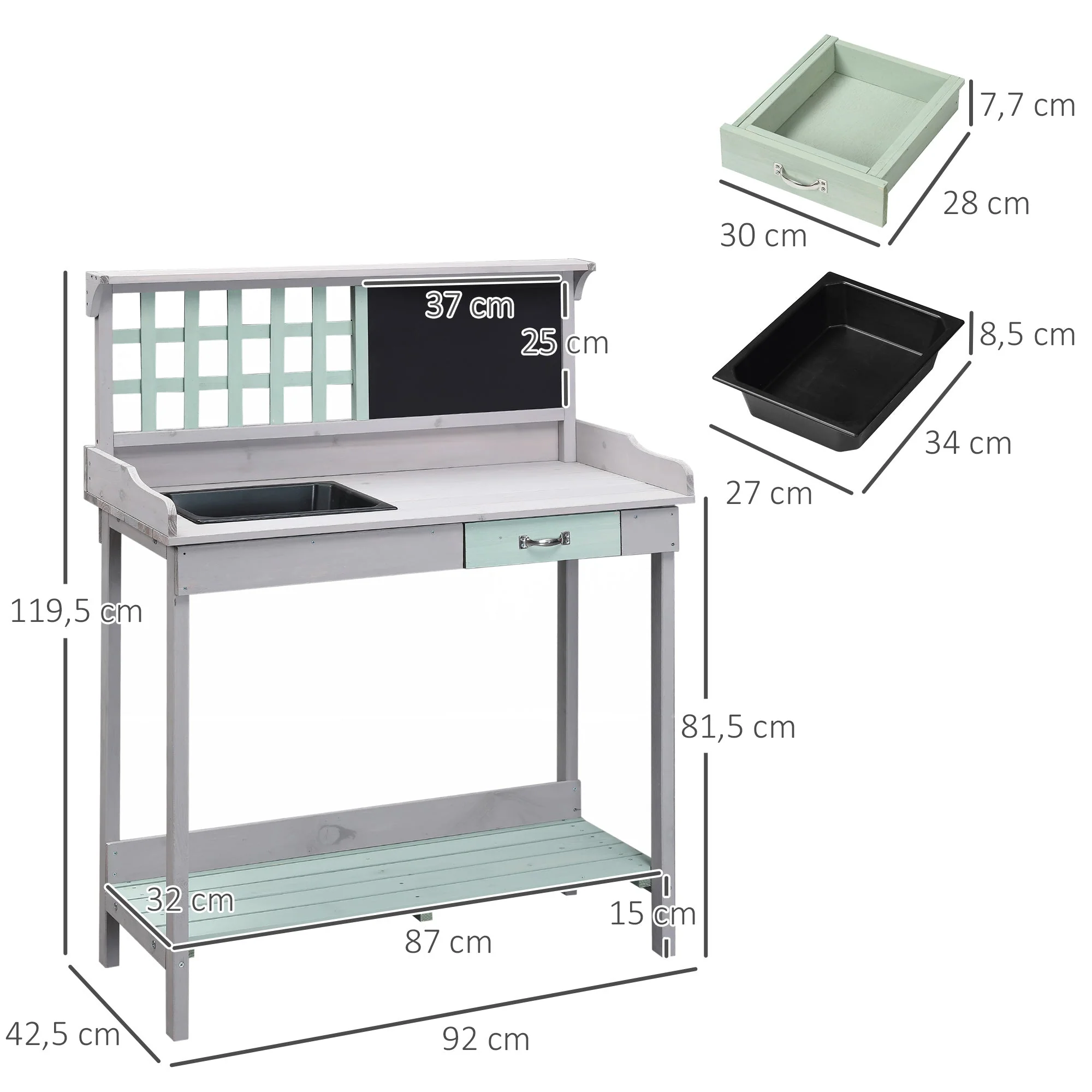 Garden Potting Table with Sink - Image 3