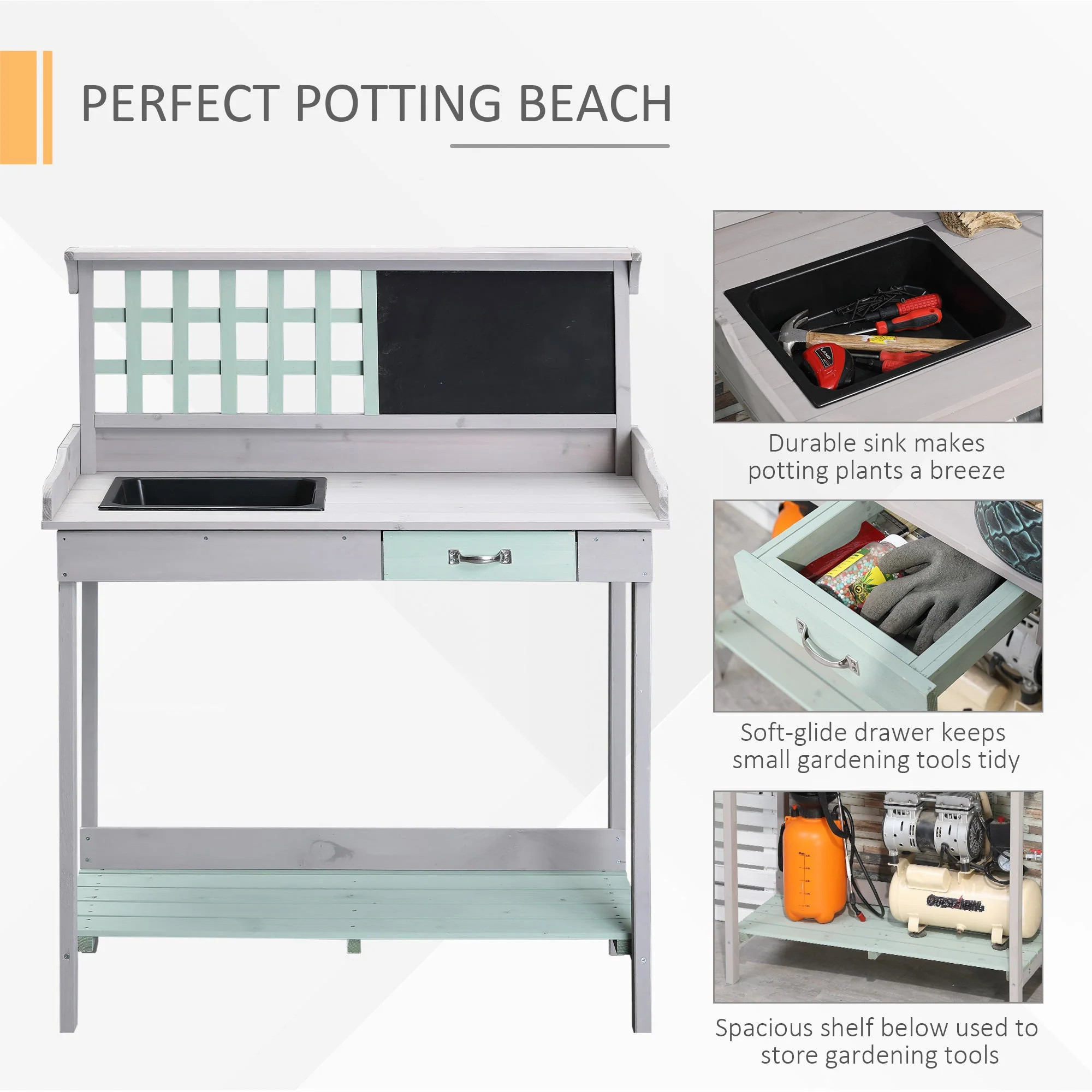 Garden Potting Table with Sink - Image 5
