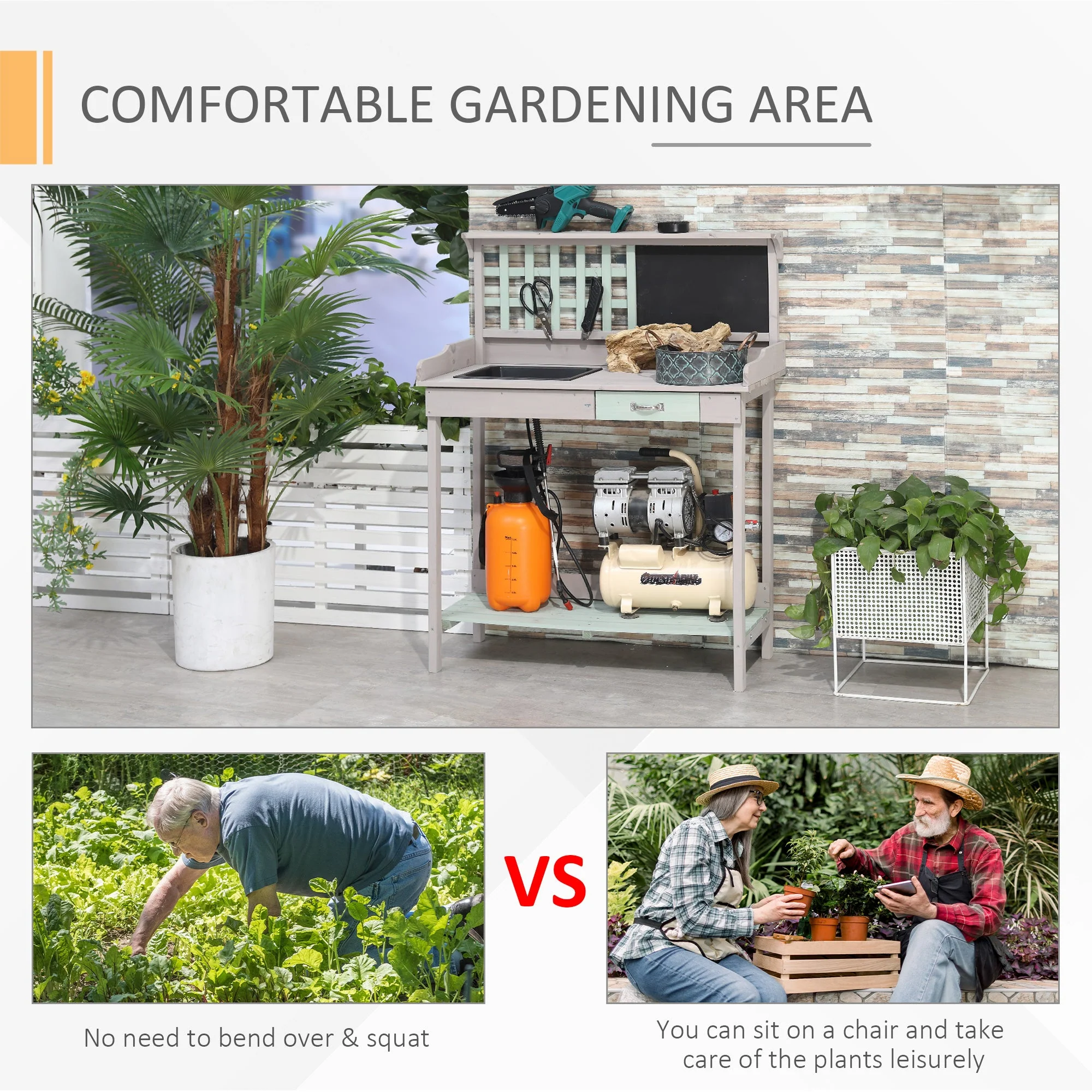 Garden Potting Table with Sink - Image 6