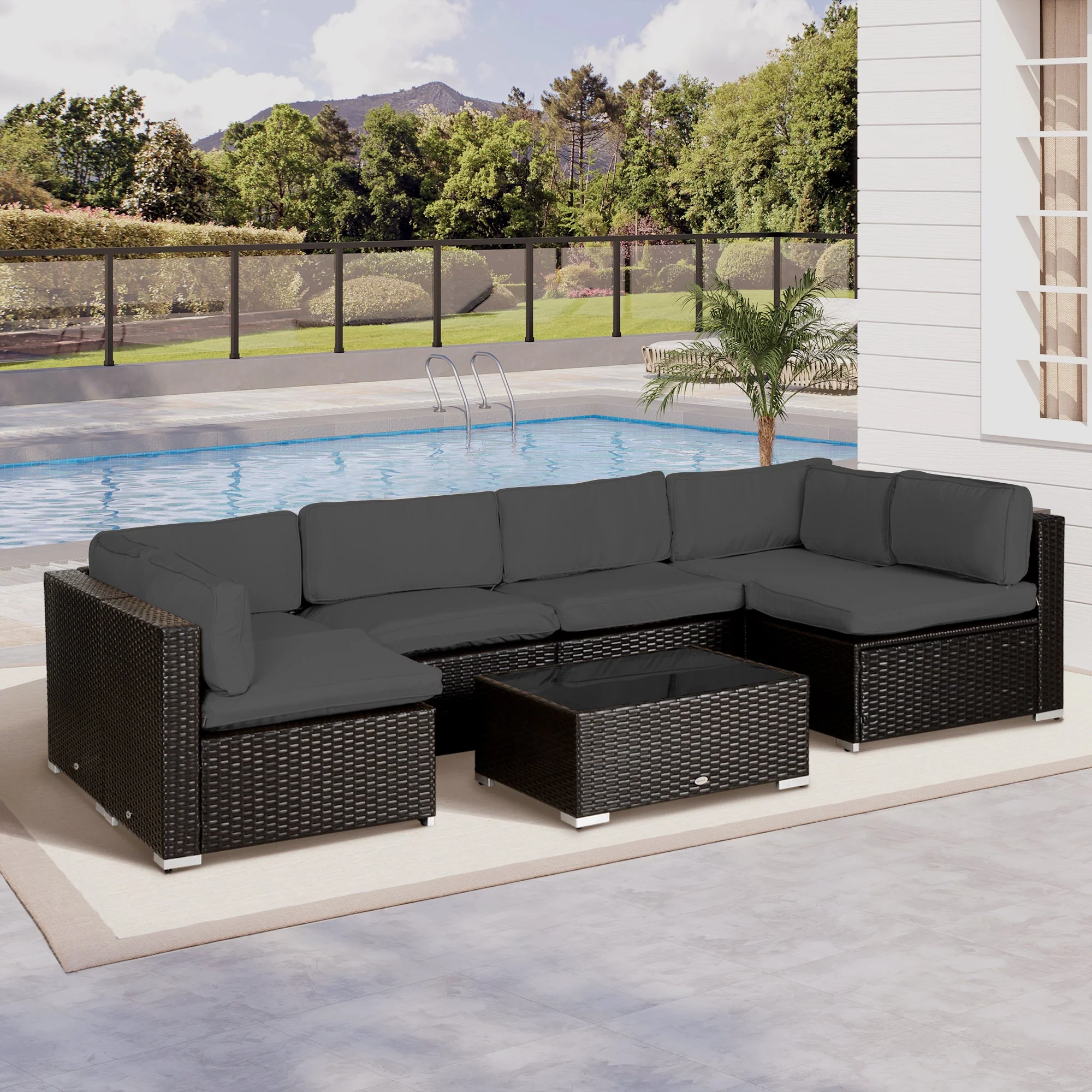 Garden Rattan Sofa Cushion Polyester Cover Replacement Outdoor- No Cushion Included - Image 2