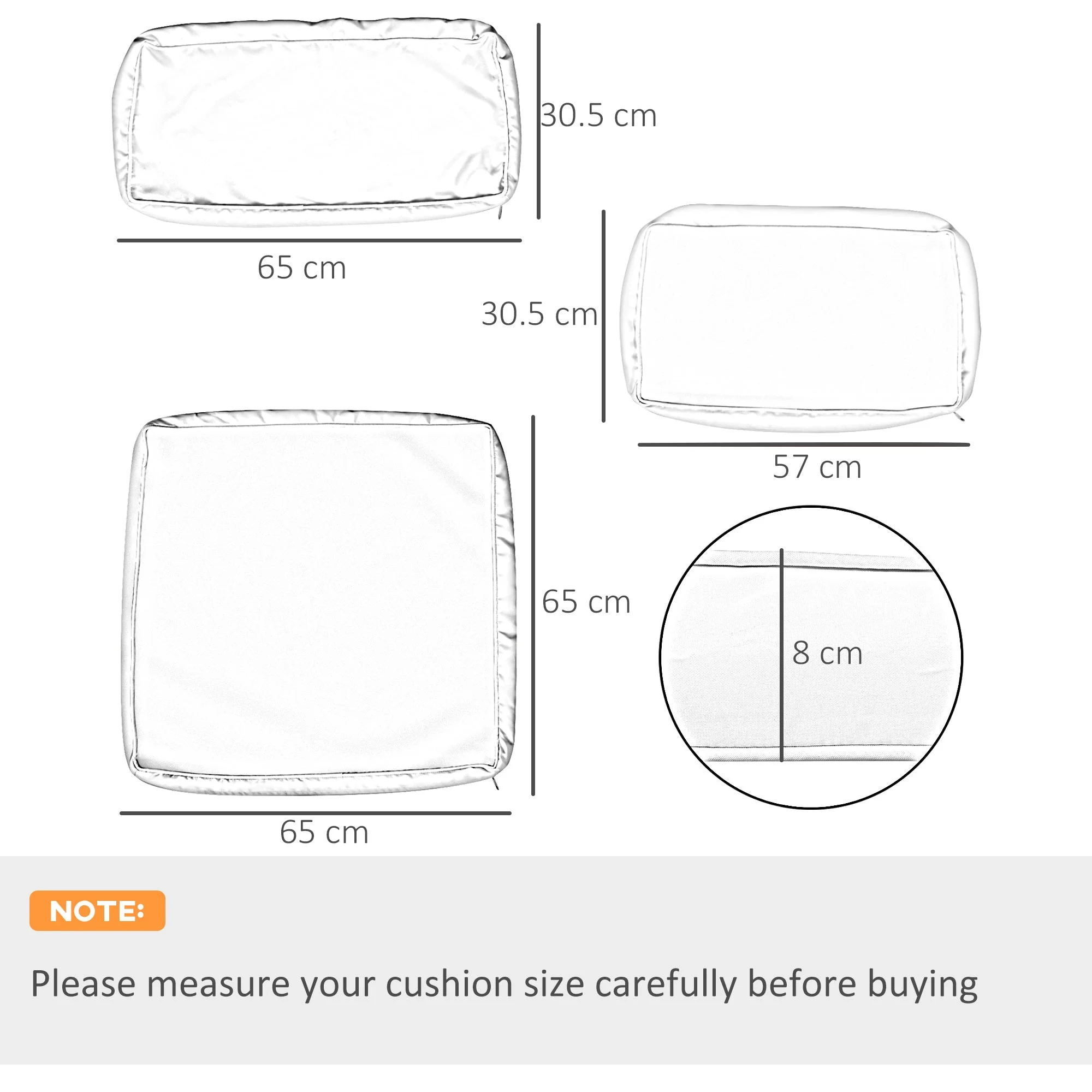 Garden Rattan Sofa Cushion Polyester Cover Replacement Outdoor- No Cushion Included - Image 3