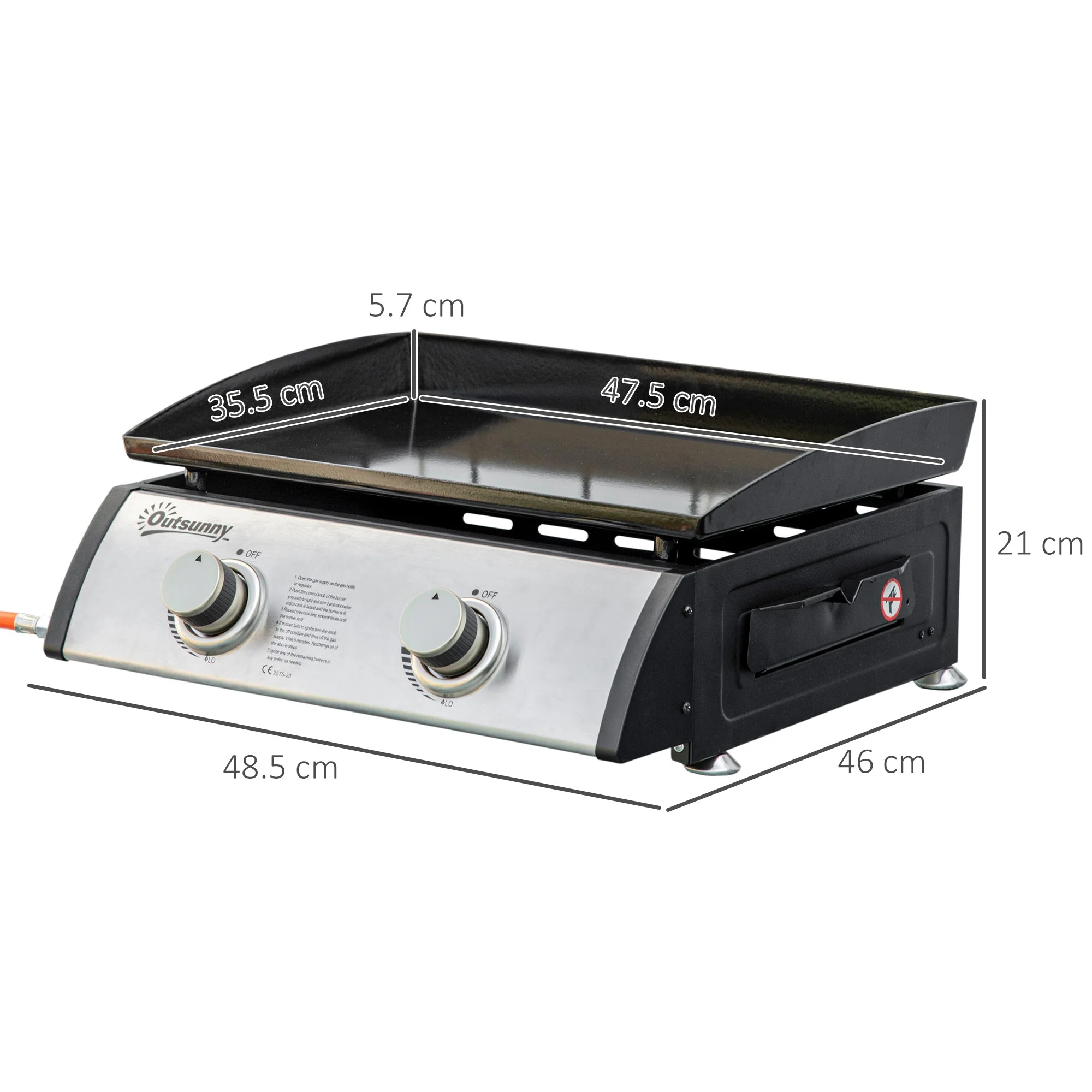 Gas Plancha Grill with 2 Stainless Steel Burner - Image 2
