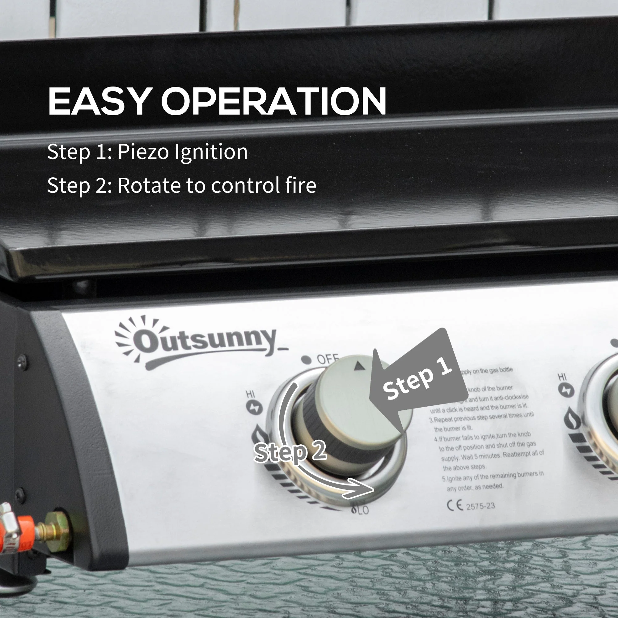 Gas Plancha Grill with 3 Stainless Steel Burner - Image 4