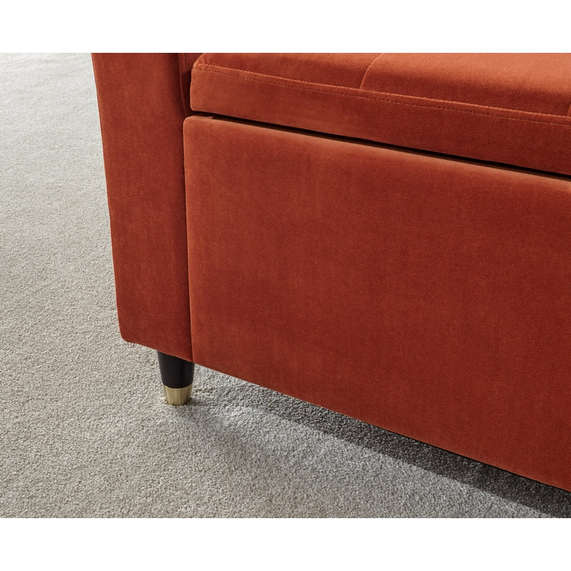 Genoa Window Seat Wood & Fabric Brown - Image 3