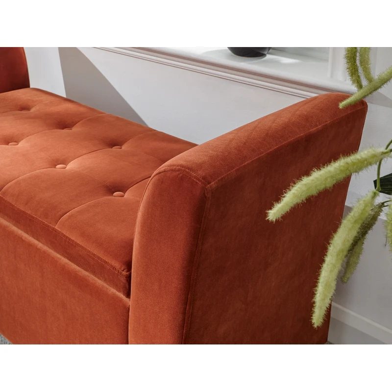 Genoa Window Seat Wood & Fabric Brown - Image 5
