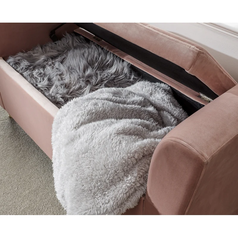 Genoa Window Seat Wood & Fabric Pink - Image 6