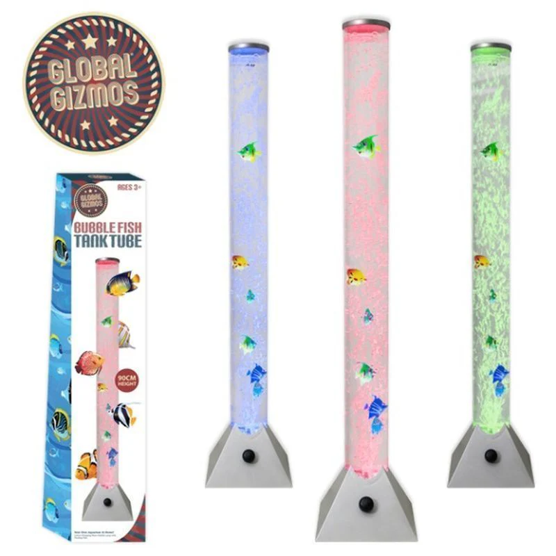 Global Gizmos Water Bubble Colour Changing Light With Fish Silver 90cm - Image 2