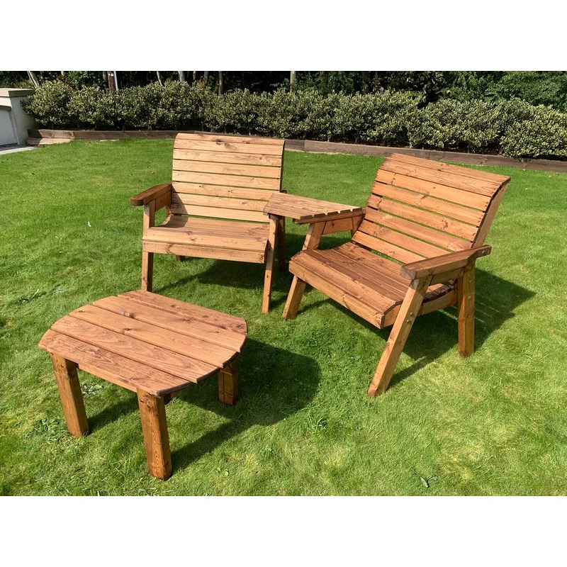 Grand Garden Tete a Tete by Charles Taylor - 2 Seats Green Cushions - Image 5