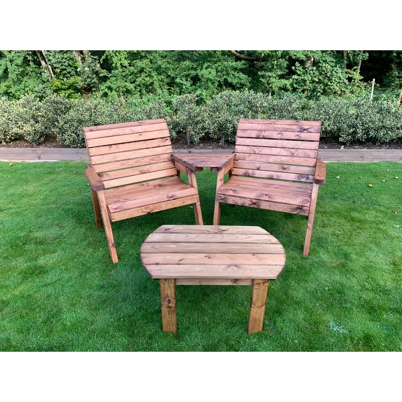 Grand Garden Tete a Tete by Charles Taylor - 2 Seats Grey Cushions - Image 2