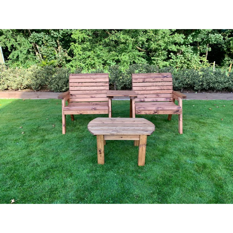 Grand Garden Tete a Tete by Charles Taylor - 2 Seats Grey Cushions - Image 3