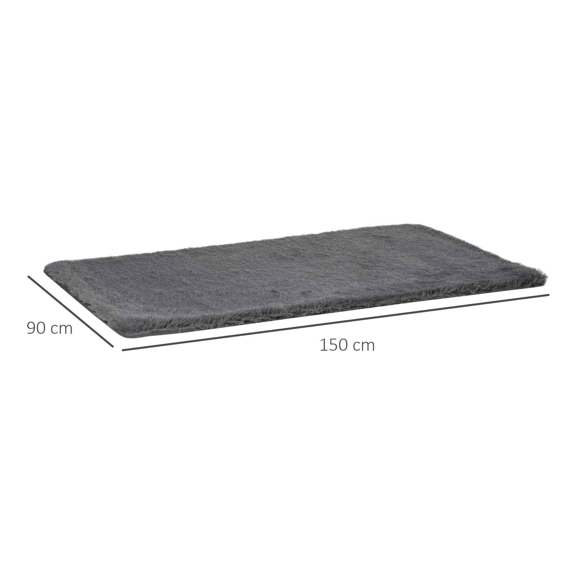 Grey Fluffy Rug - Image 3