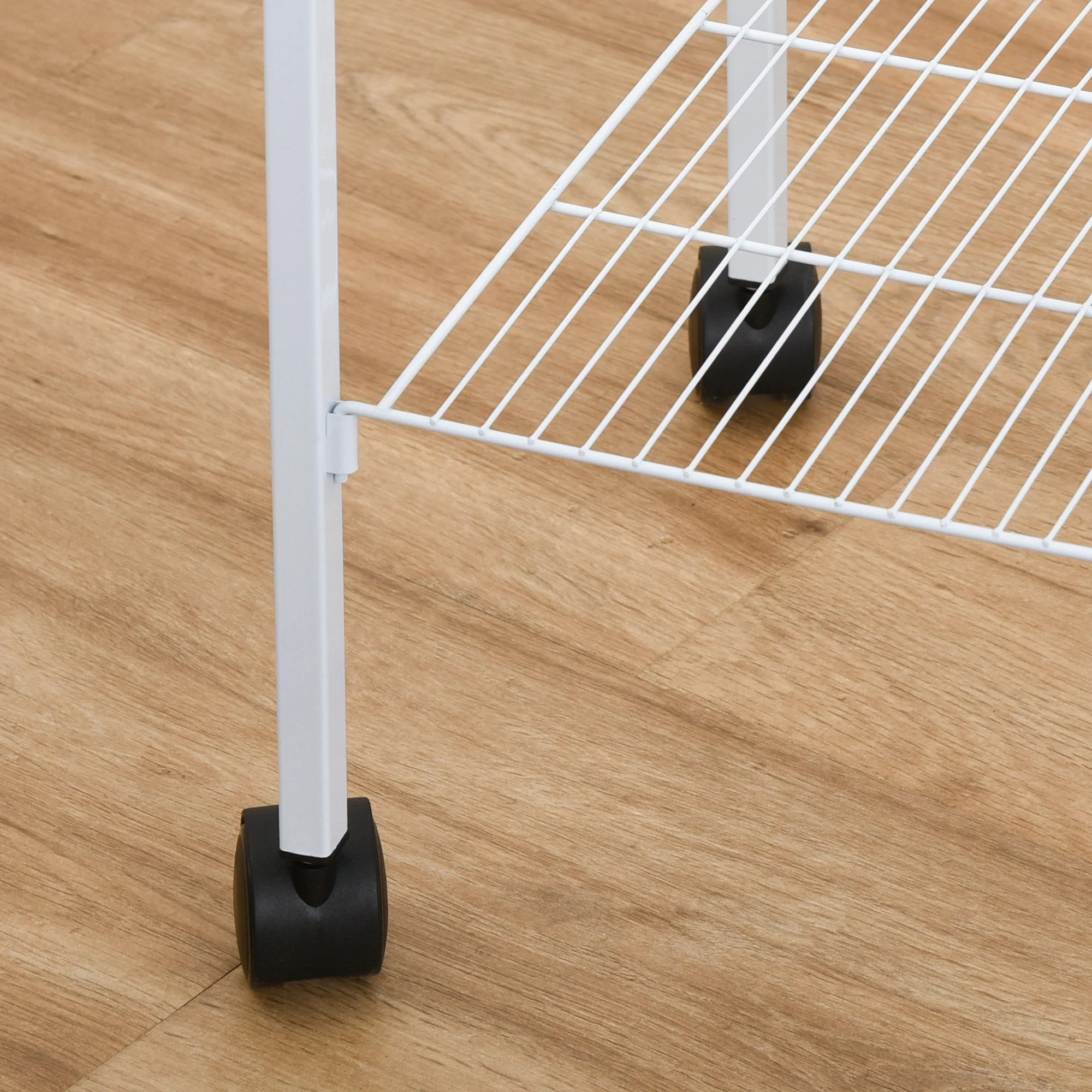 Grille 153cm Bird Cage Wheeled White by Pawhut - Image 2