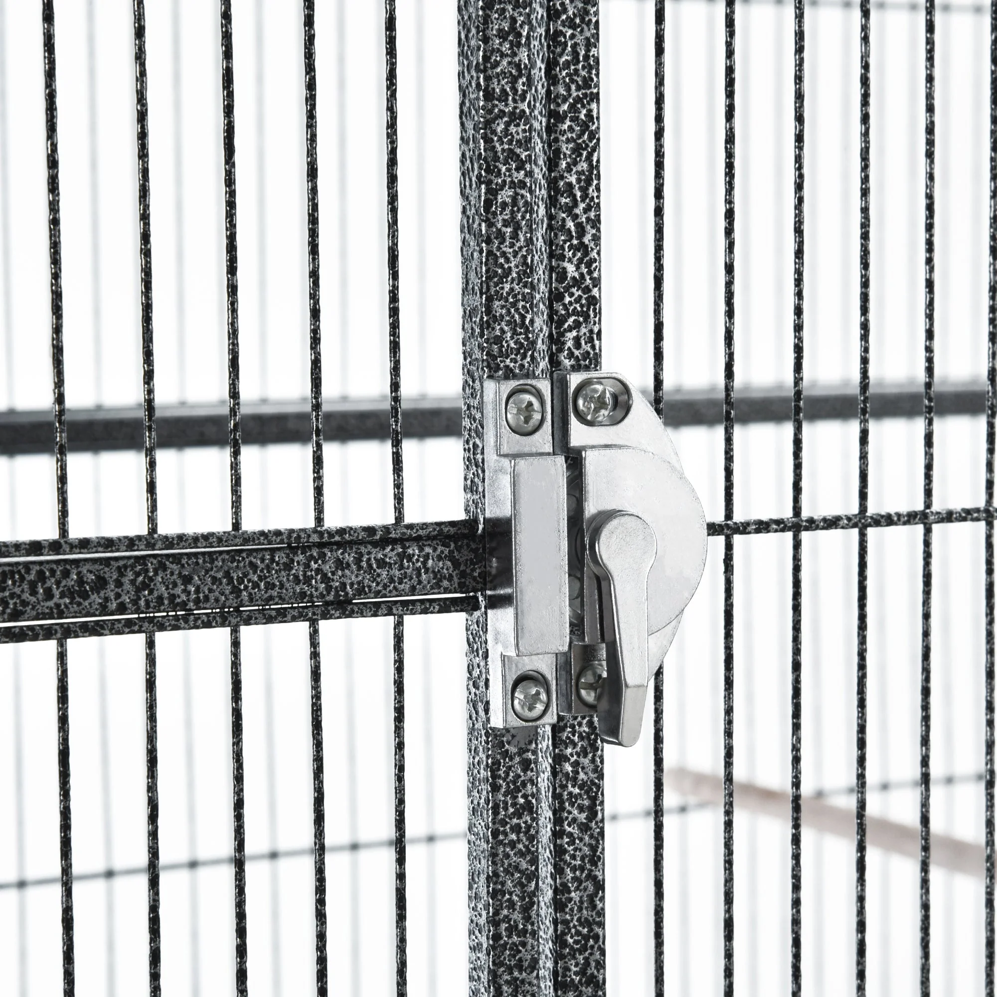 Grille 162cm Bird Cage Wheeled Grey & Black by Pawhut - Image 8