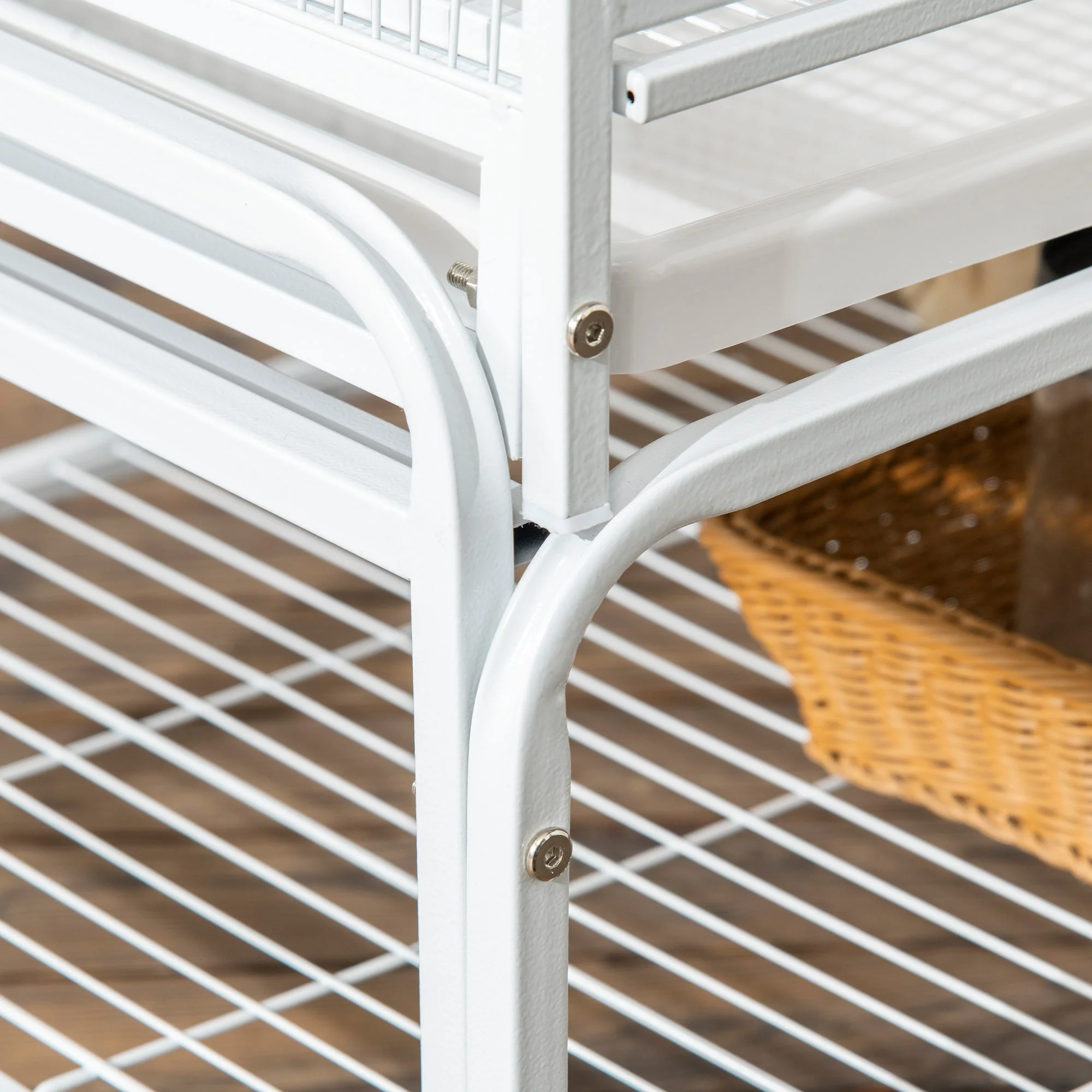 Grille 180cm Bird Cage Wheeled White by Pawhut - Image 8