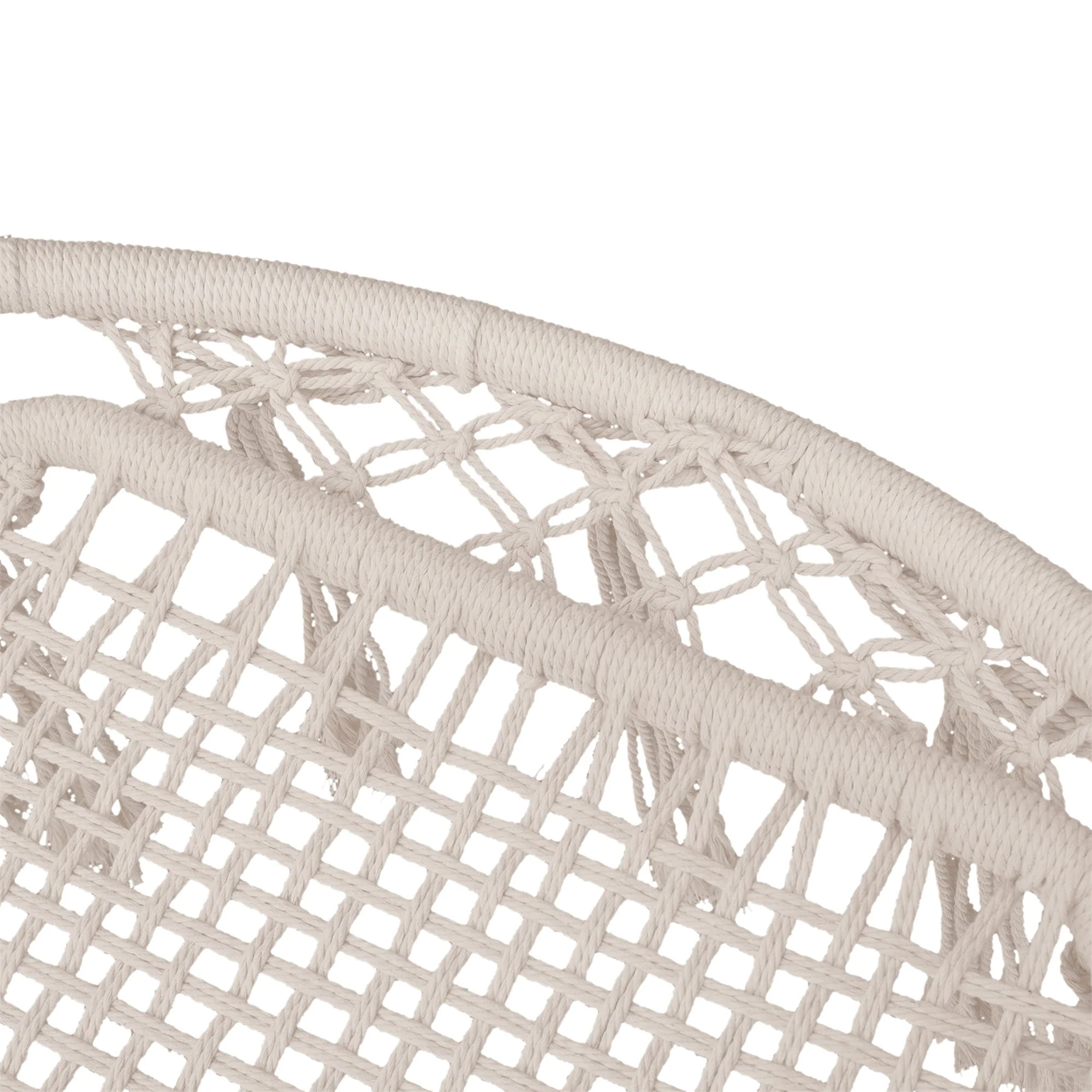 Hammock Macrame Hanging Rope Chair Hanging Seat Rope Tassels Solid Knitted Woven Net Seat Portable Garden Chair for Patio - Image 8