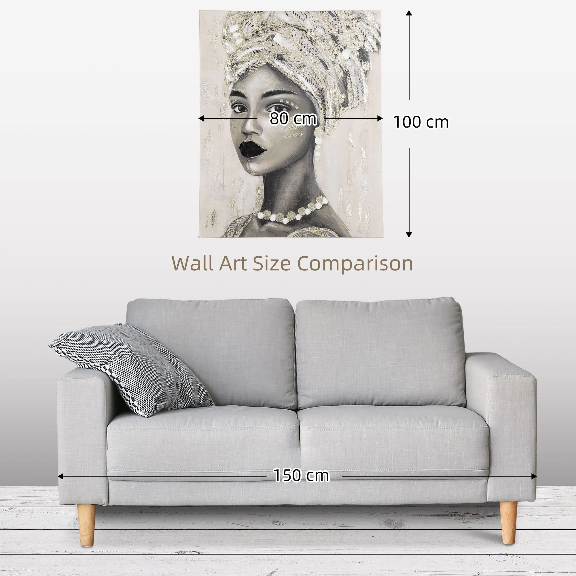 Hand-Painted Wall art of Woman in African Attire - Image 4